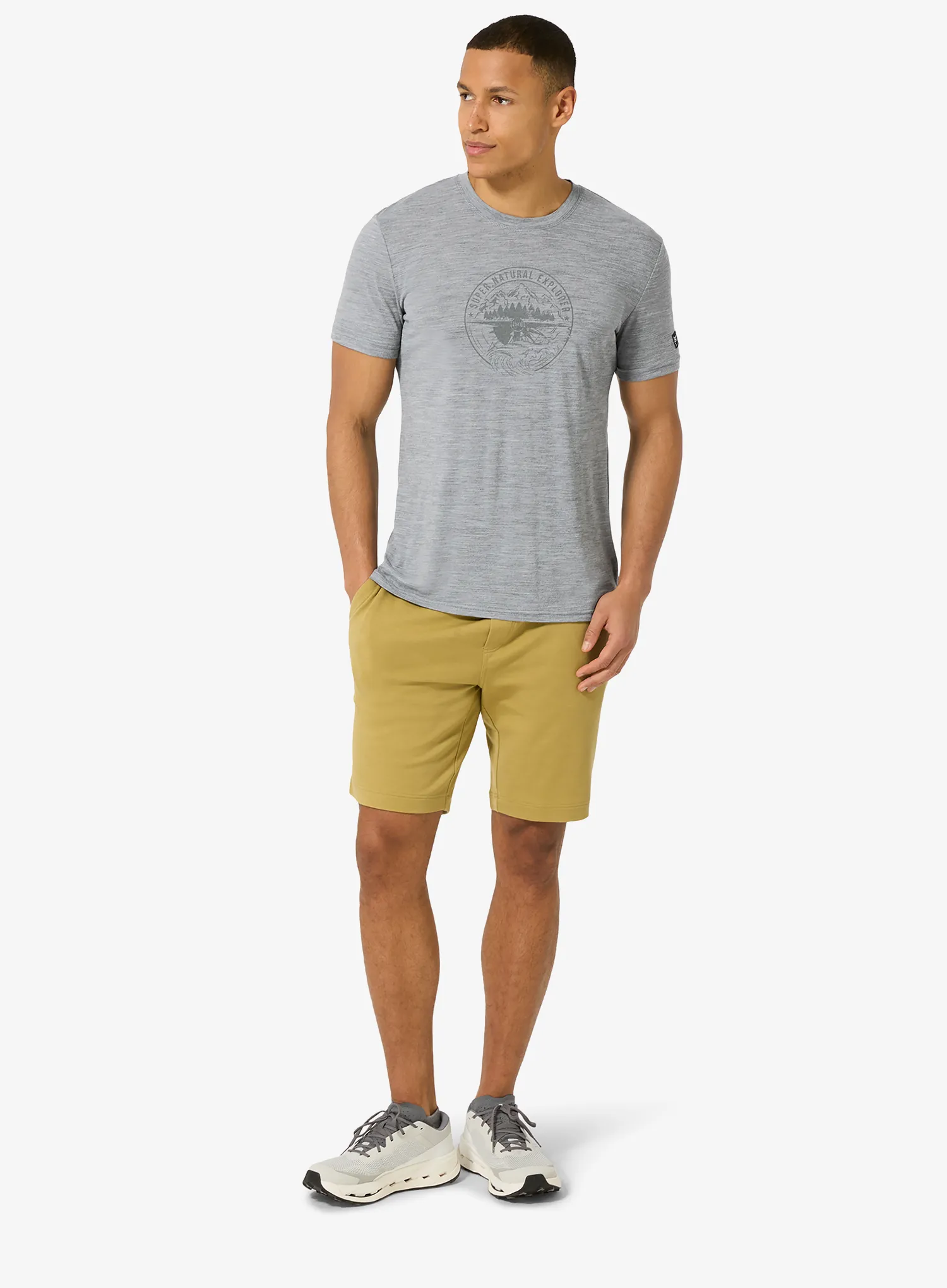 Majica s tiskom Super.natural Exploring Tee - c.mere grey mel/c.mere gry mel