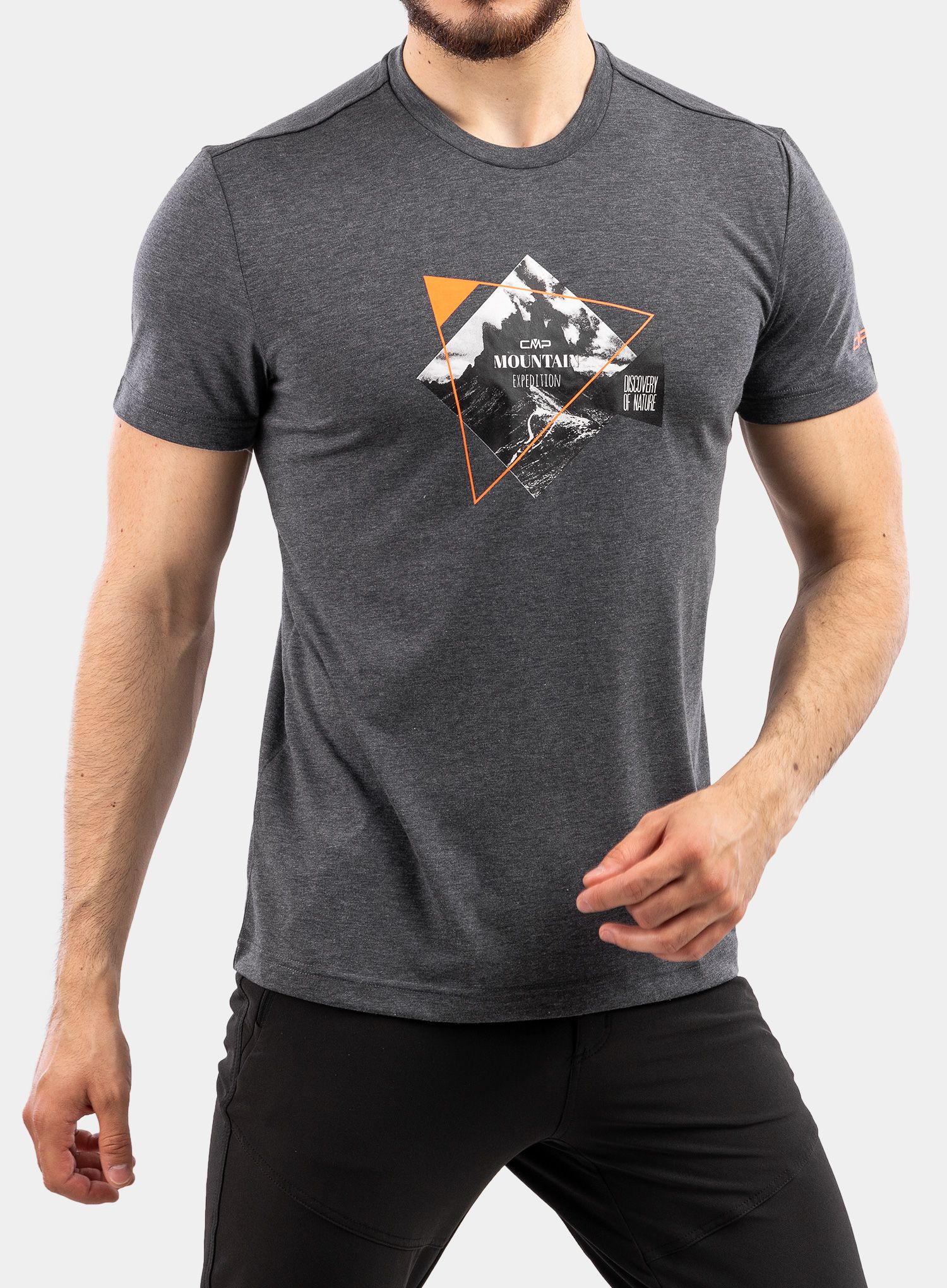 Brzosušeća majica CMP Gael T-Shirt Polyester Cotton Jersey - antracite melange