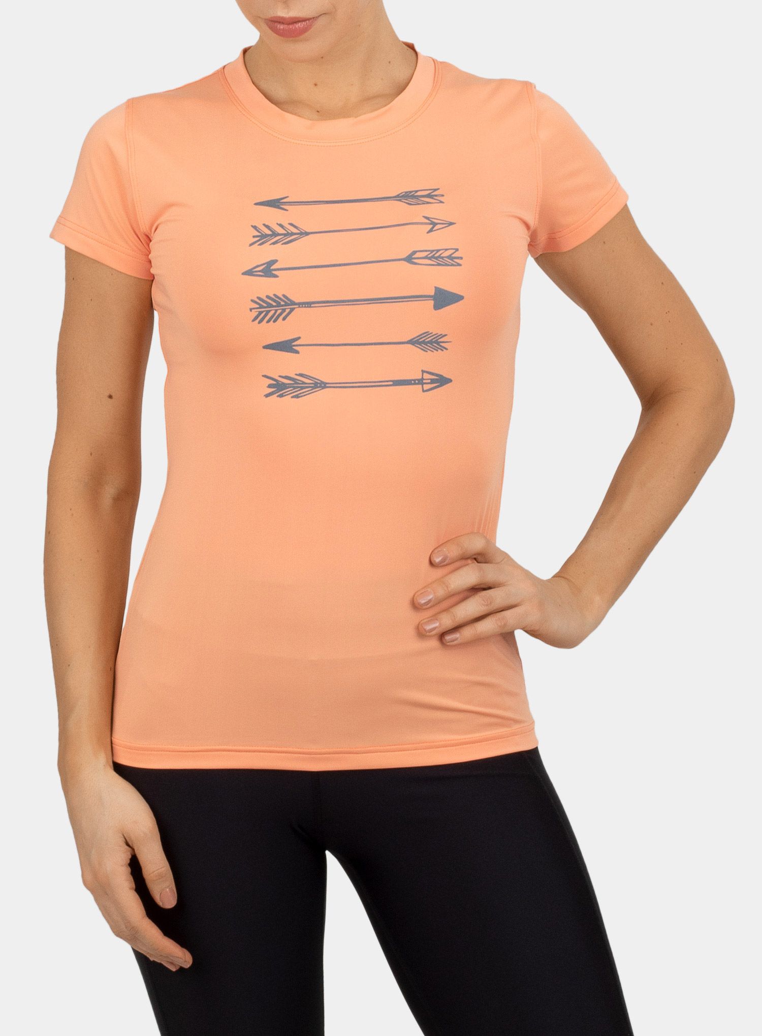 Ženska majica Sensor Coolmax Fresh Performance Tee - apricot arrows