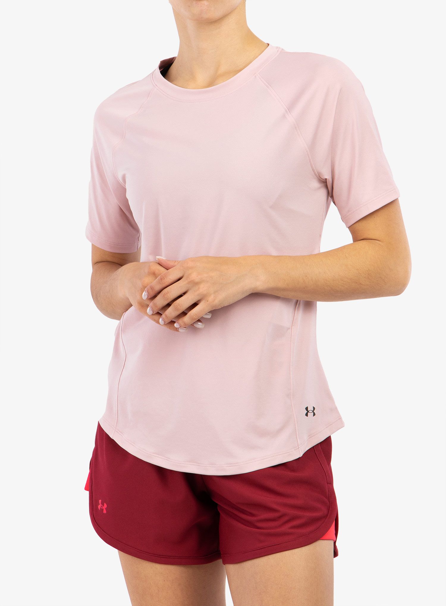 Ženska majica Under Armour Rush SS - retro pink/iridescent