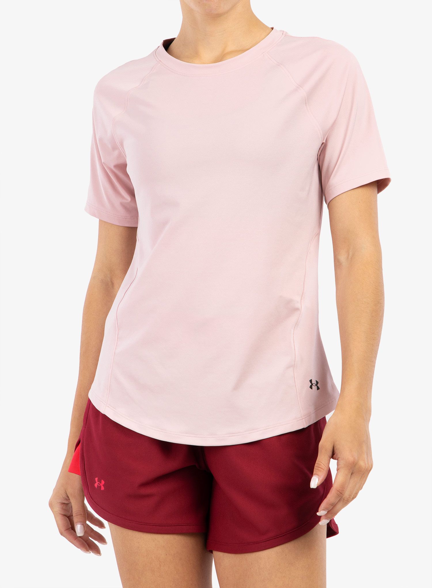 Ženska majica Under Armour Rush SS - retro pink/iridescent