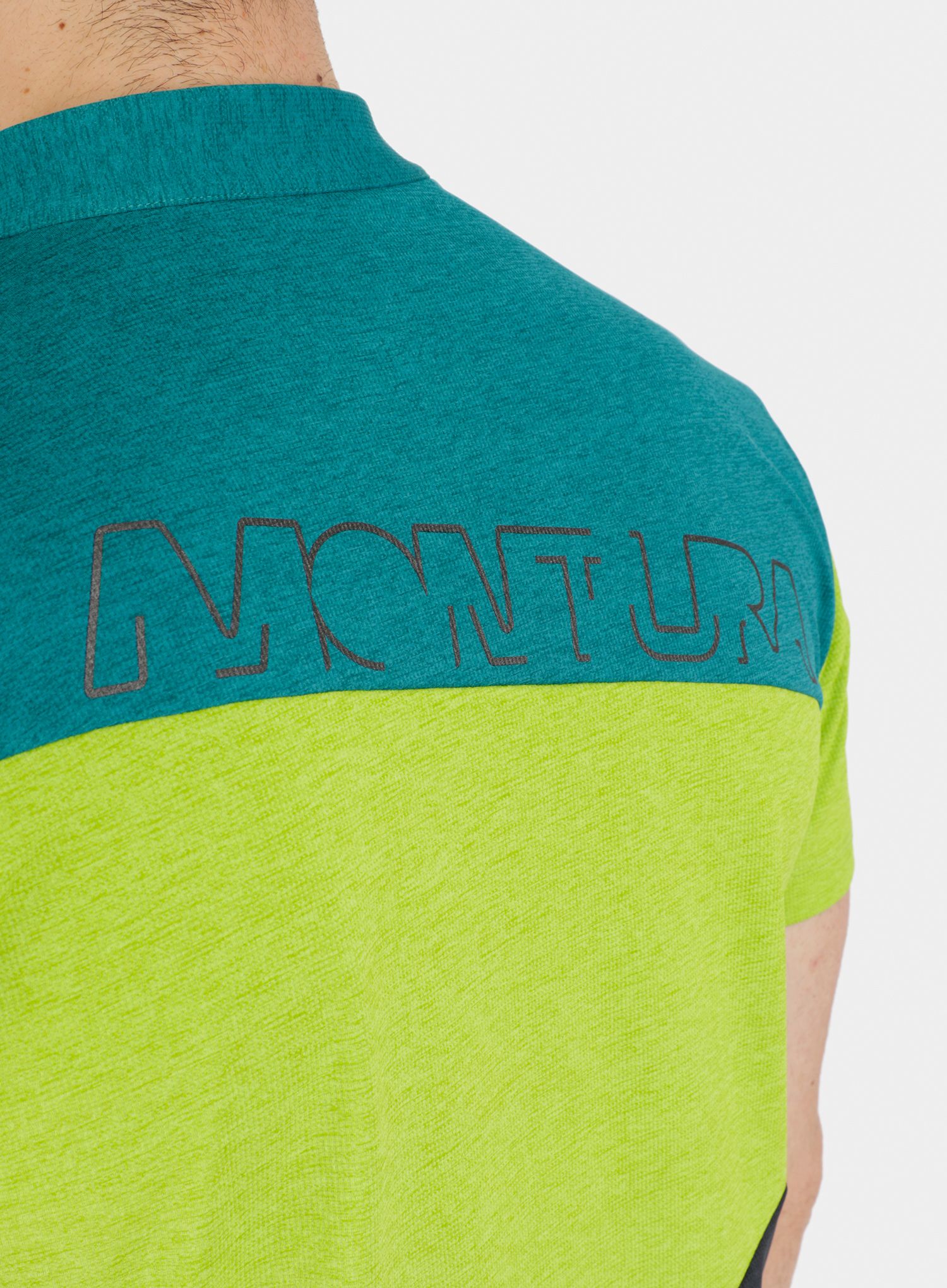 Majica Montura Vertical Block Zip T-shirt - baltic/acid green