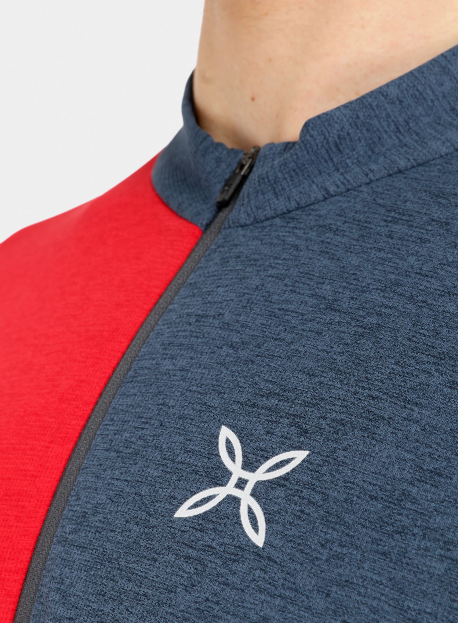 Brzosušeća majica Montura Vertical Block Zip T-shirt - red/powder blue