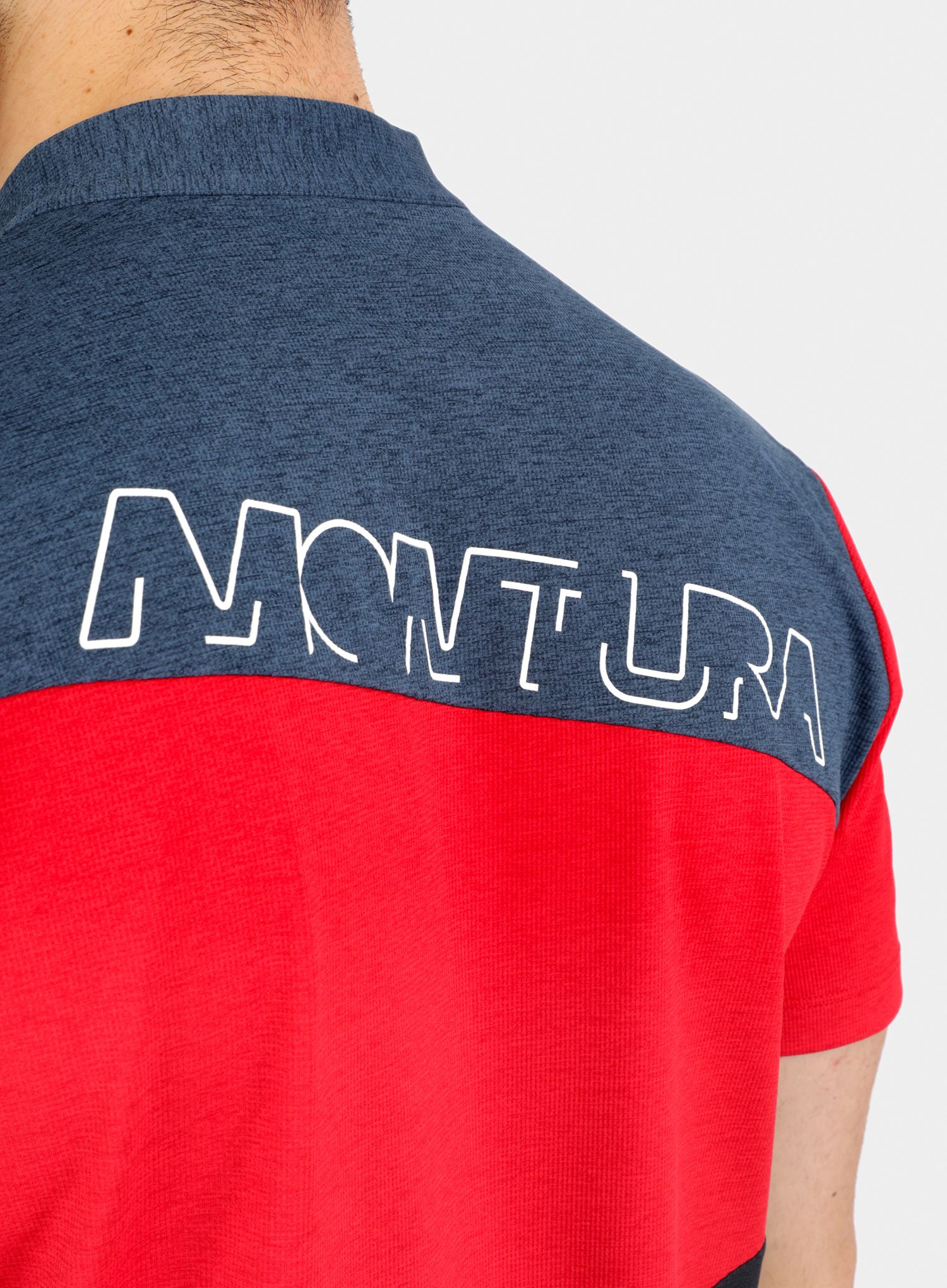 Brzosušeća majica Montura Vertical Block Zip T-shirt - red/powder blue