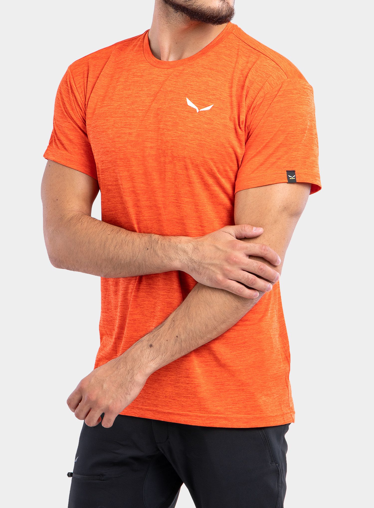 Majica Salewa Puez Melange Dry S/S Tee - red oragne melange