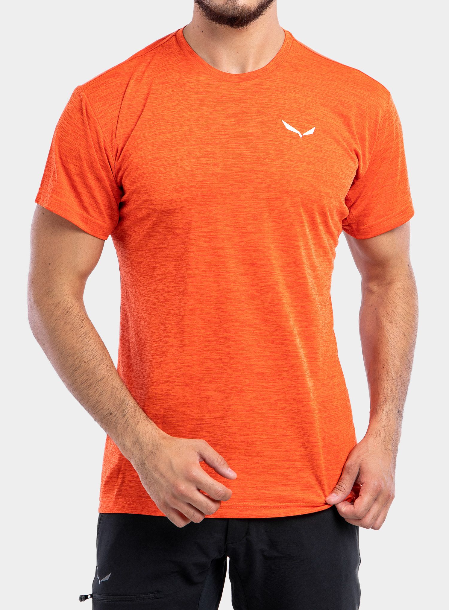Majica Salewa Puez Melange Dry S/S Tee - red oragne melange
