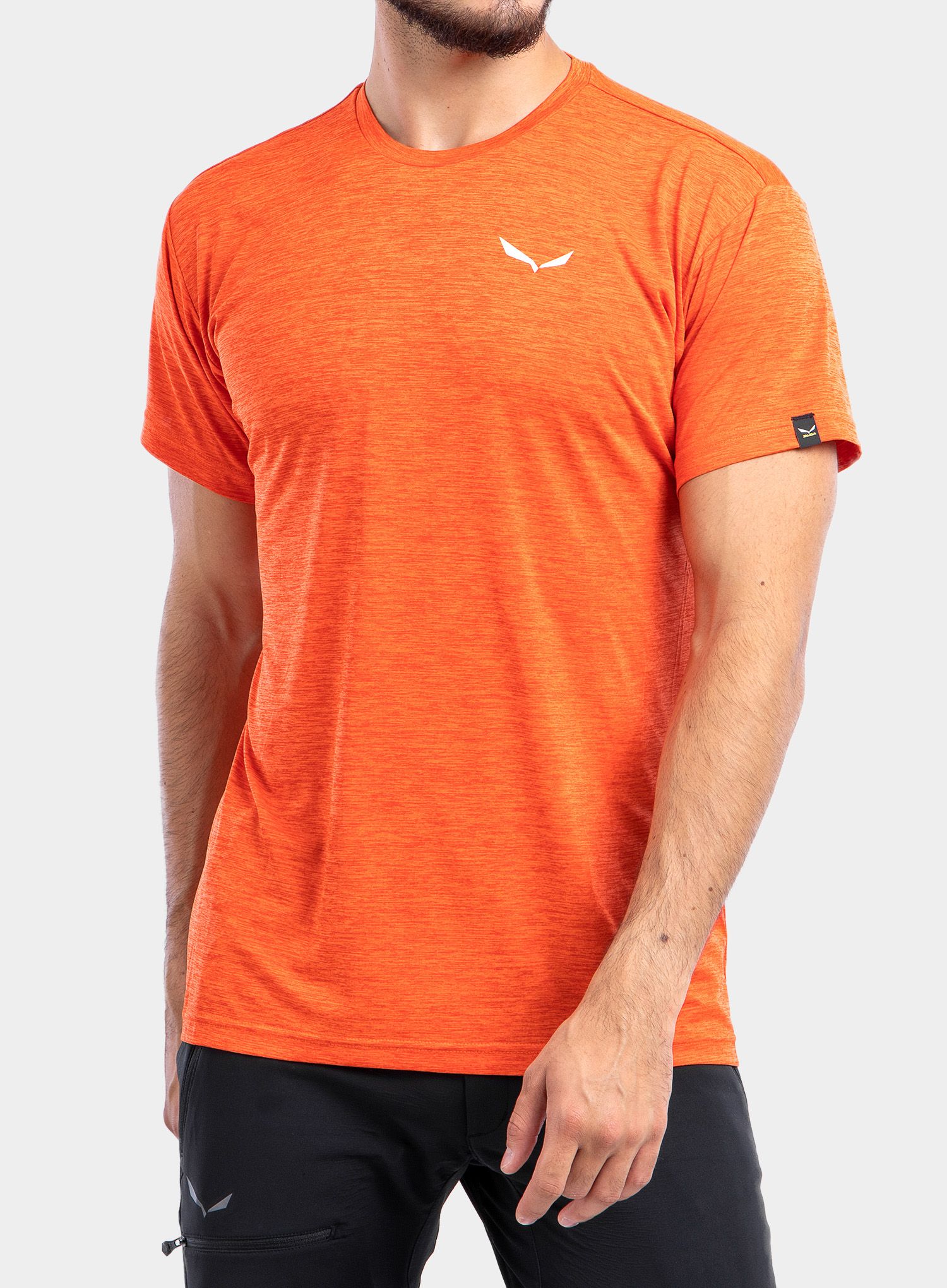 Majica Salewa Puez Melange Dry S/S Tee - red oragne melange