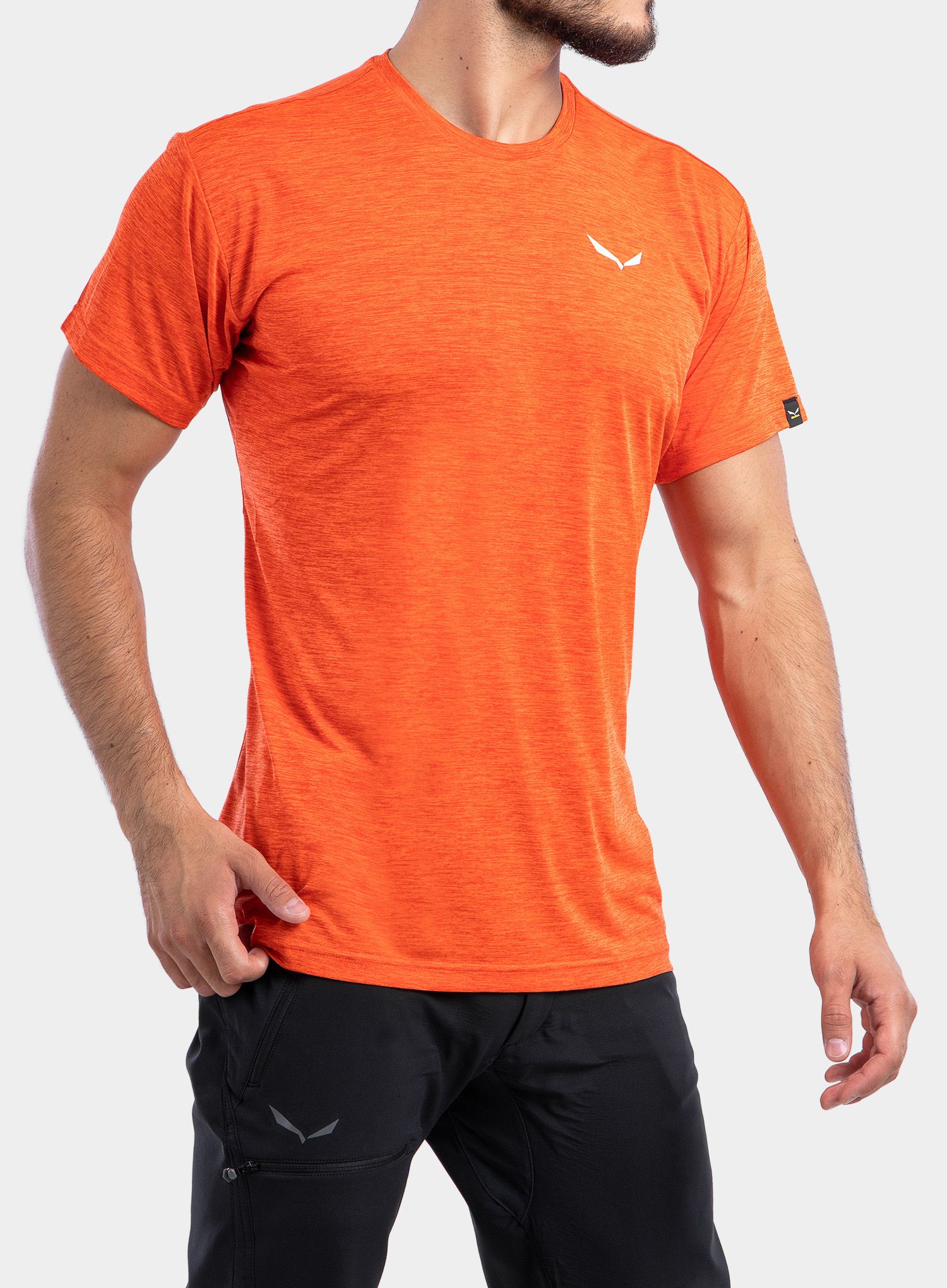 Majica Salewa Puez Melange Dry S/S Tee - red oragne melange