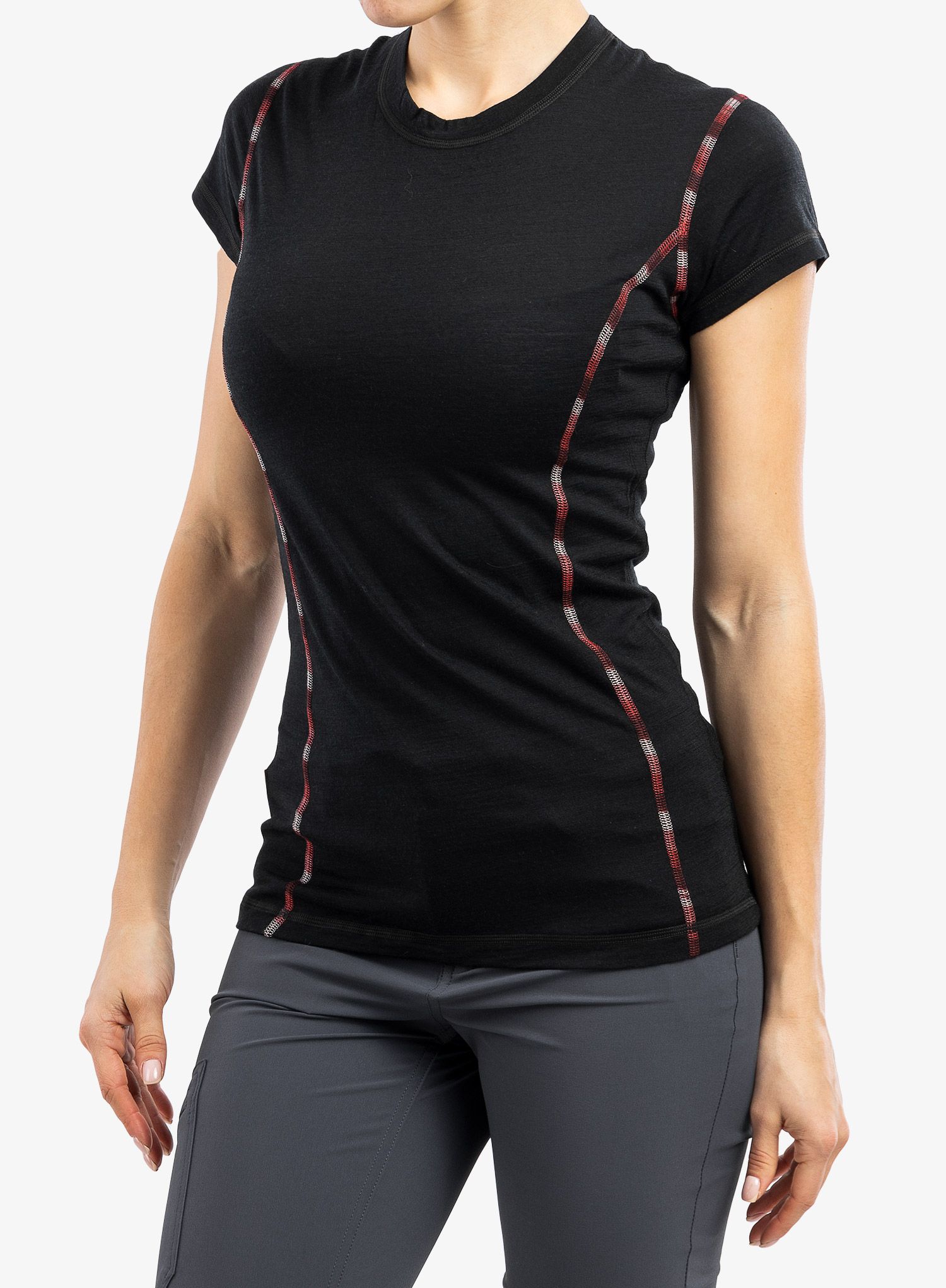Ženska termoaktivna dukserica Sensor Merino Air Tee S/S - black