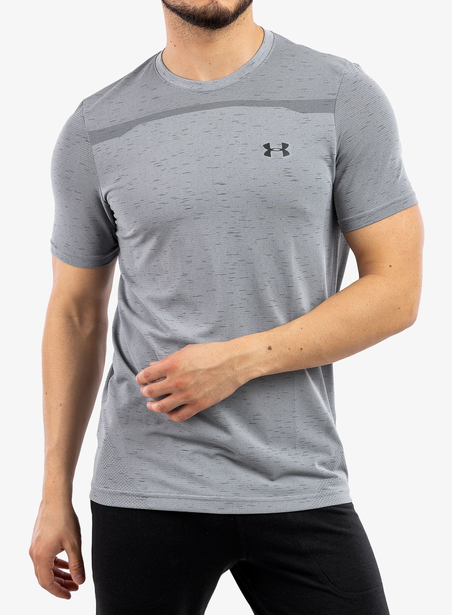 Majica za trening Under Armour UA Seamless Short Sleeve - mod gray/black