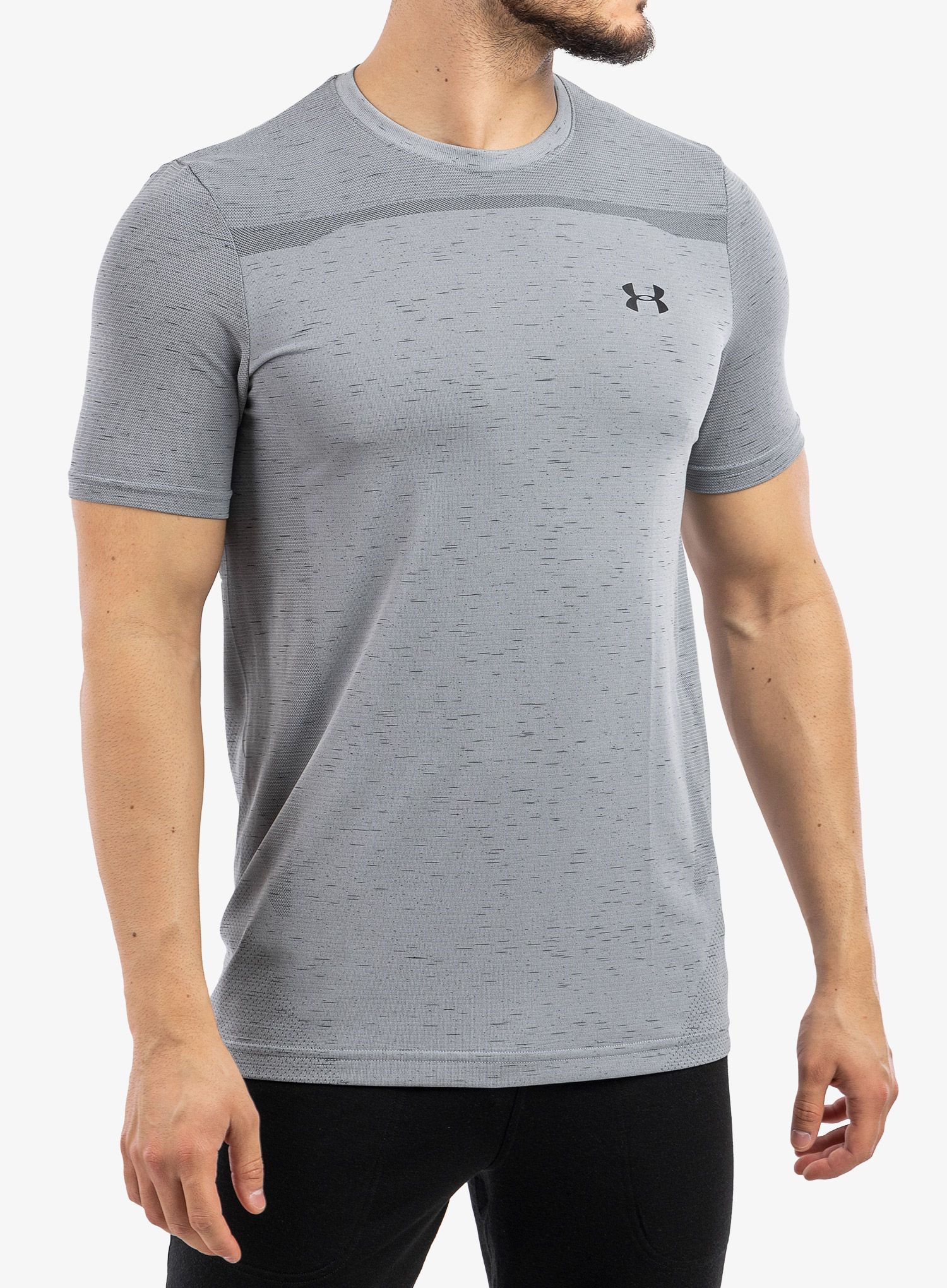 Majica za trening Under Armour UA Seamless Short Sleeve - mod gray/black