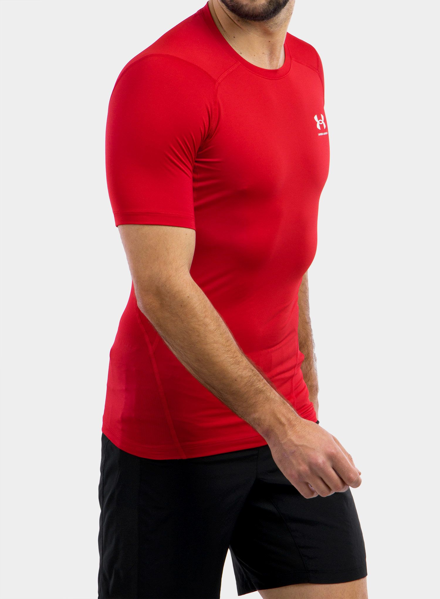 Majica Under Armour HG Armour Comp S/S - red/white