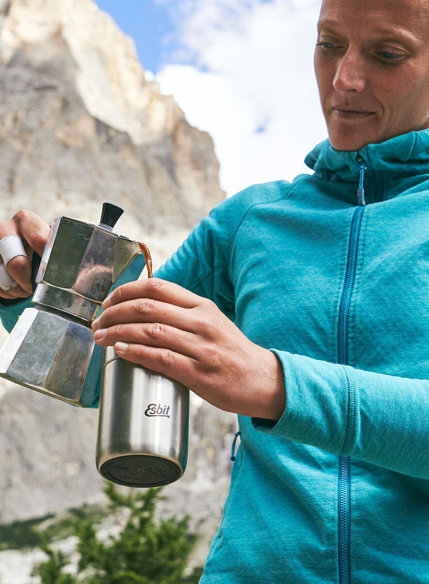 Termo šalica Esbit Majoris Thermo Mug Flip Top 450ml - silver