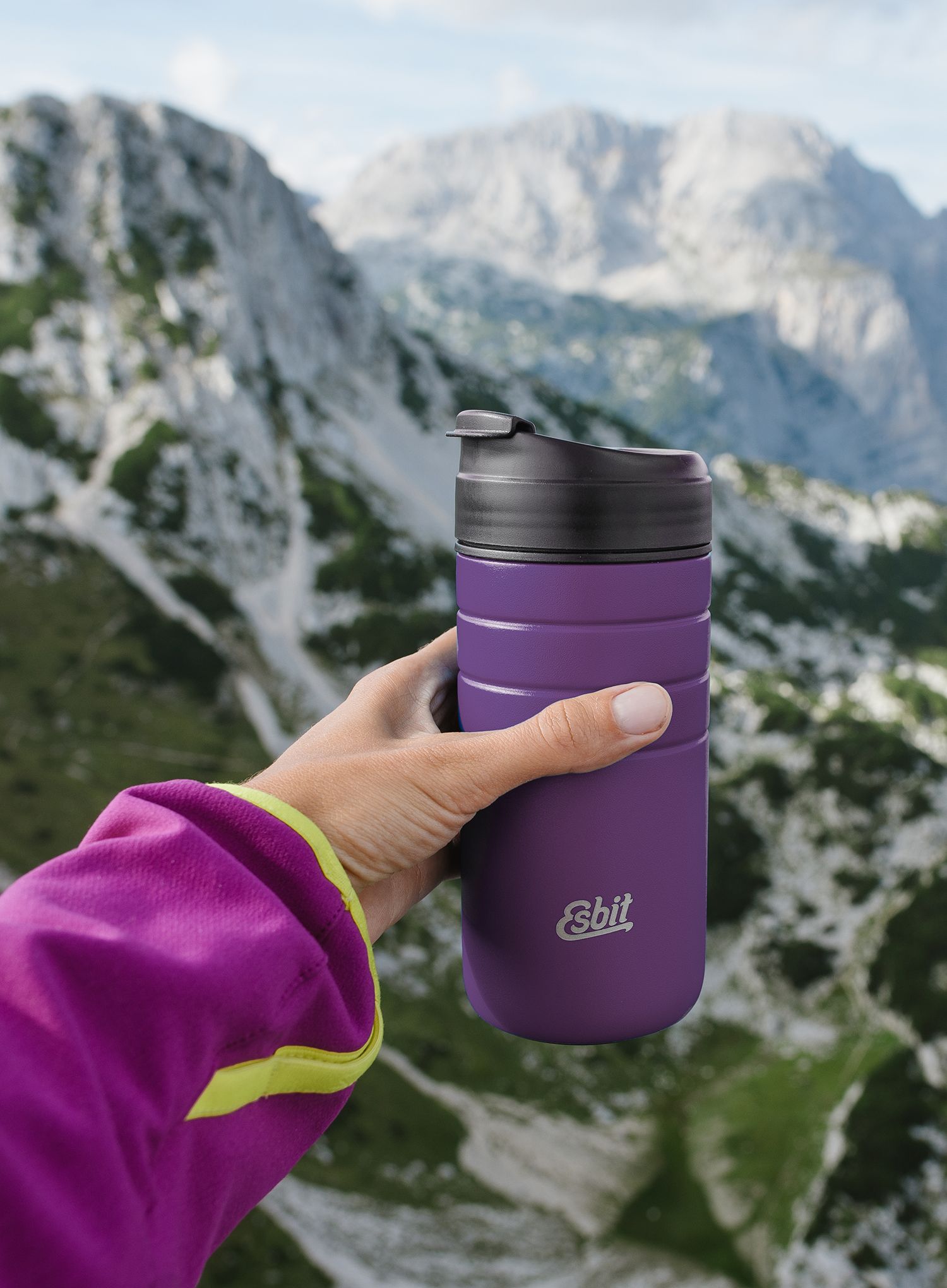 Termo šalica Esbit Majoris Thermo Mug Flip Top 450ml - aubergine