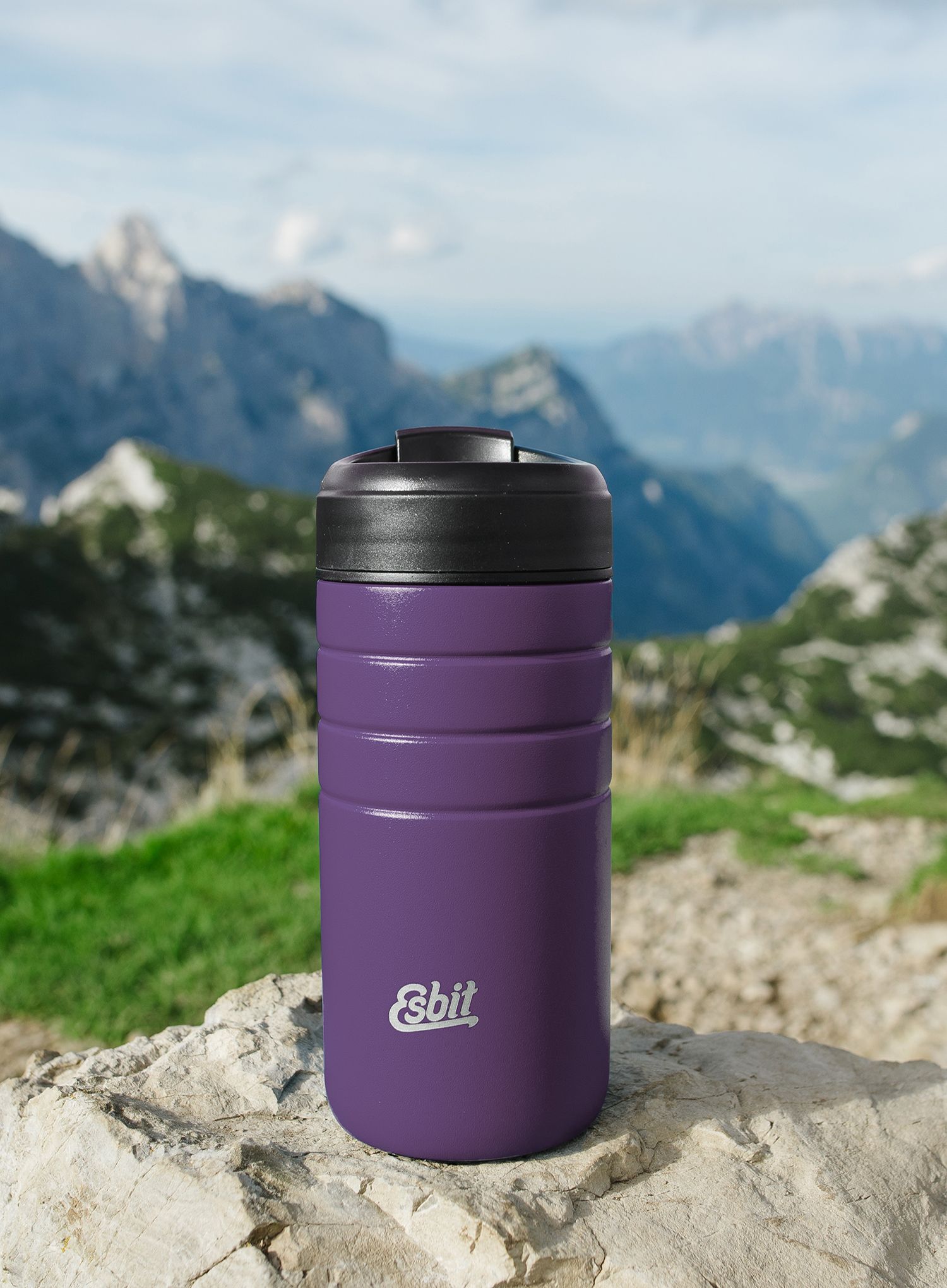 Termo šalica Esbit Majoris Thermo Mug Flip Top 450ml - aubergine