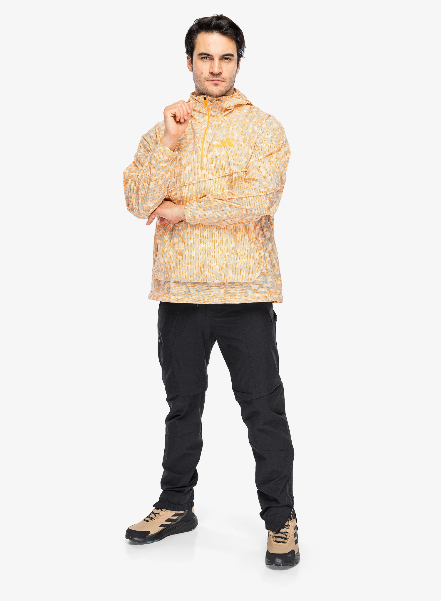 Jakna adidas TERREX Xploric CLIMA365 Printed Wind Anorak - won white/green/pure tangerine