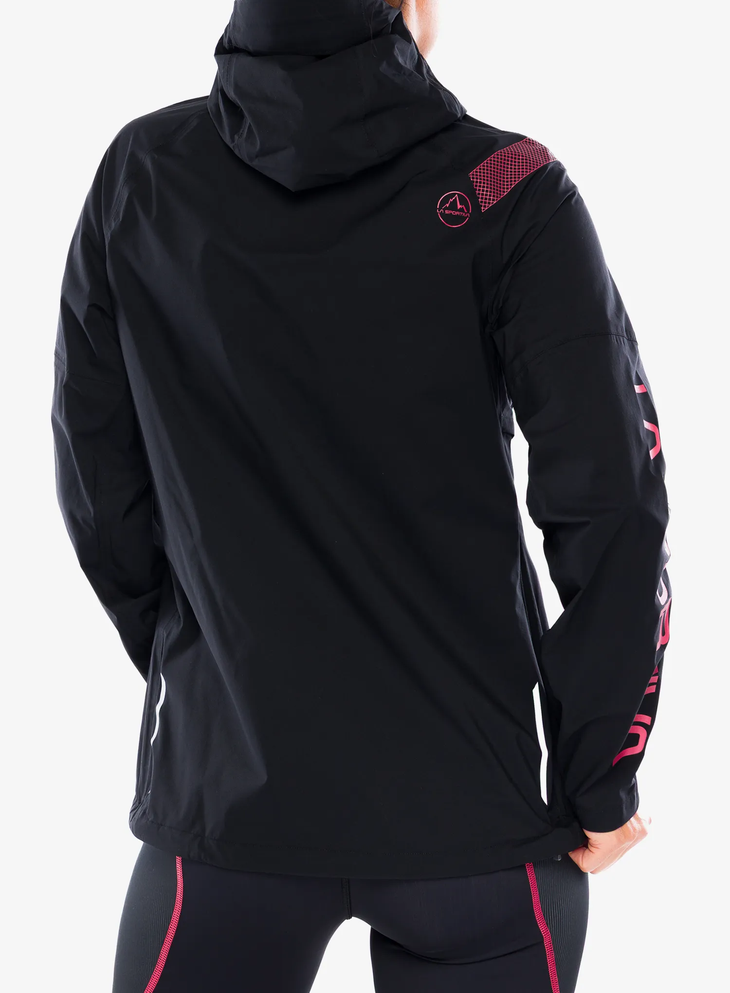 Ženska jakna za trčanje La Sportiva Pocketshell Jacket - black/hibiscus