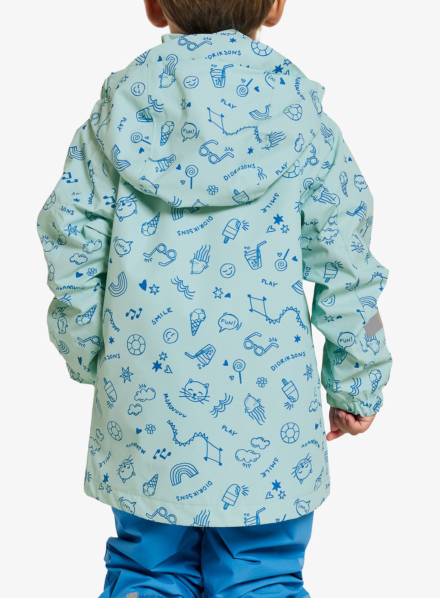 Dječja jakna Didriksons Norma Print Jacket 3 - doodle pale mint