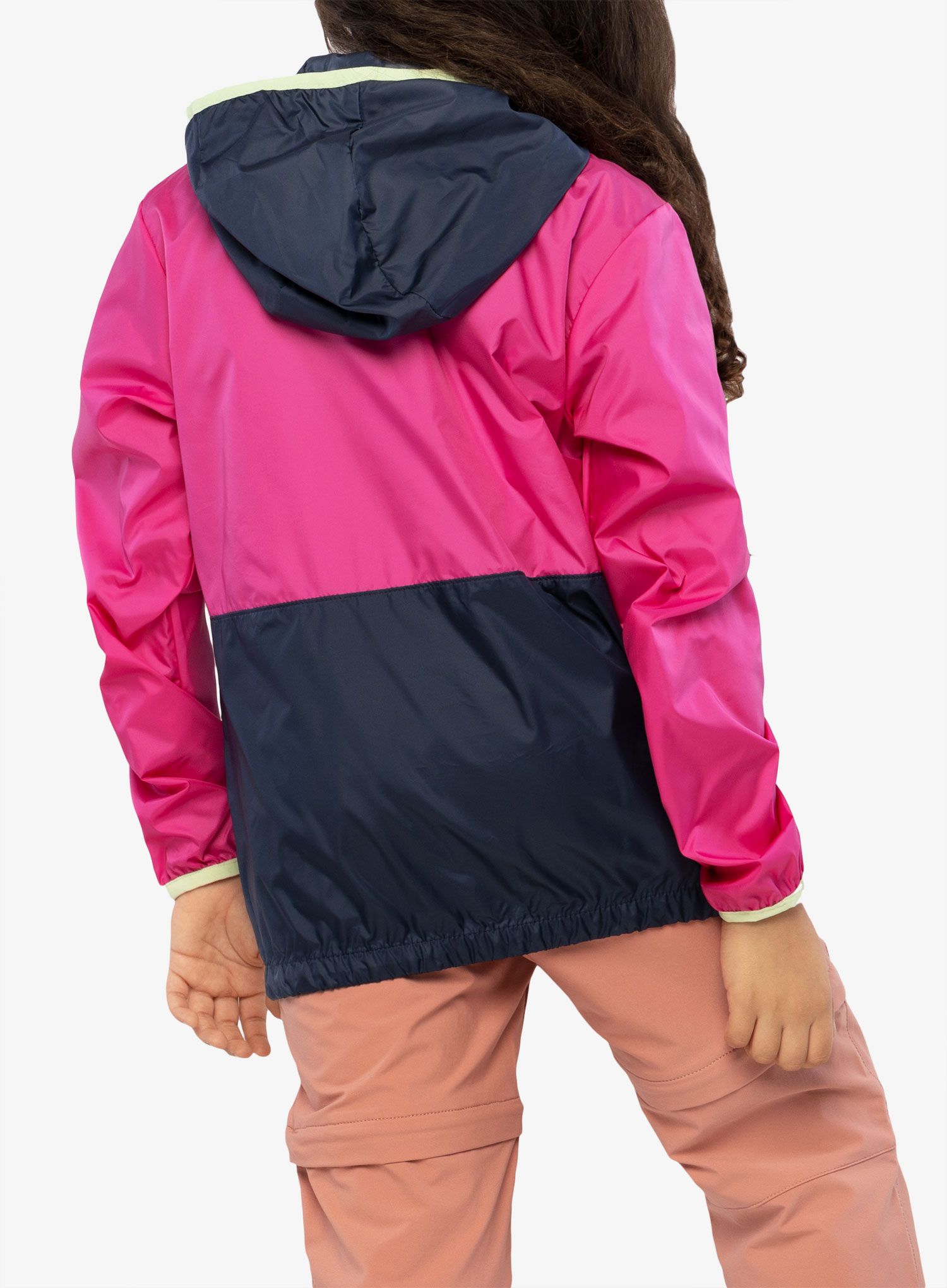 Jakna za djevojčice Columbia Back Bowl Hooded Windbreaker - pink ice/nocturnal/key west
