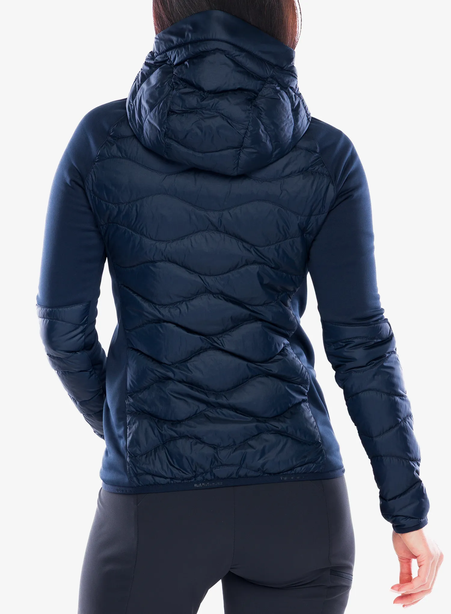 Ženska hibridna jakna Peak Performance Helium Down Hybrid Hood - blue shadow