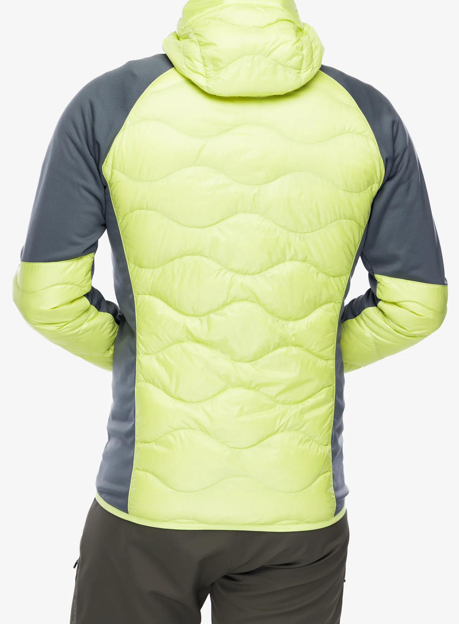 Hibridna jakna Peak Performance Helium Down Hybrid Hood - crystal green/mountain mist