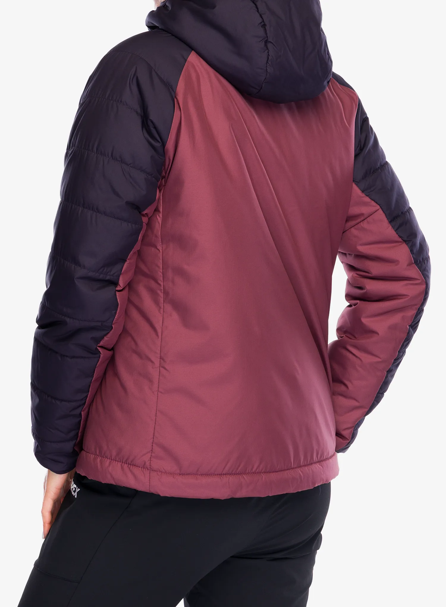 Jakna s postavom ženska adidas TERREX Multi Synthetic Insulated Hooded Jacket - aurora black/quiet crimson