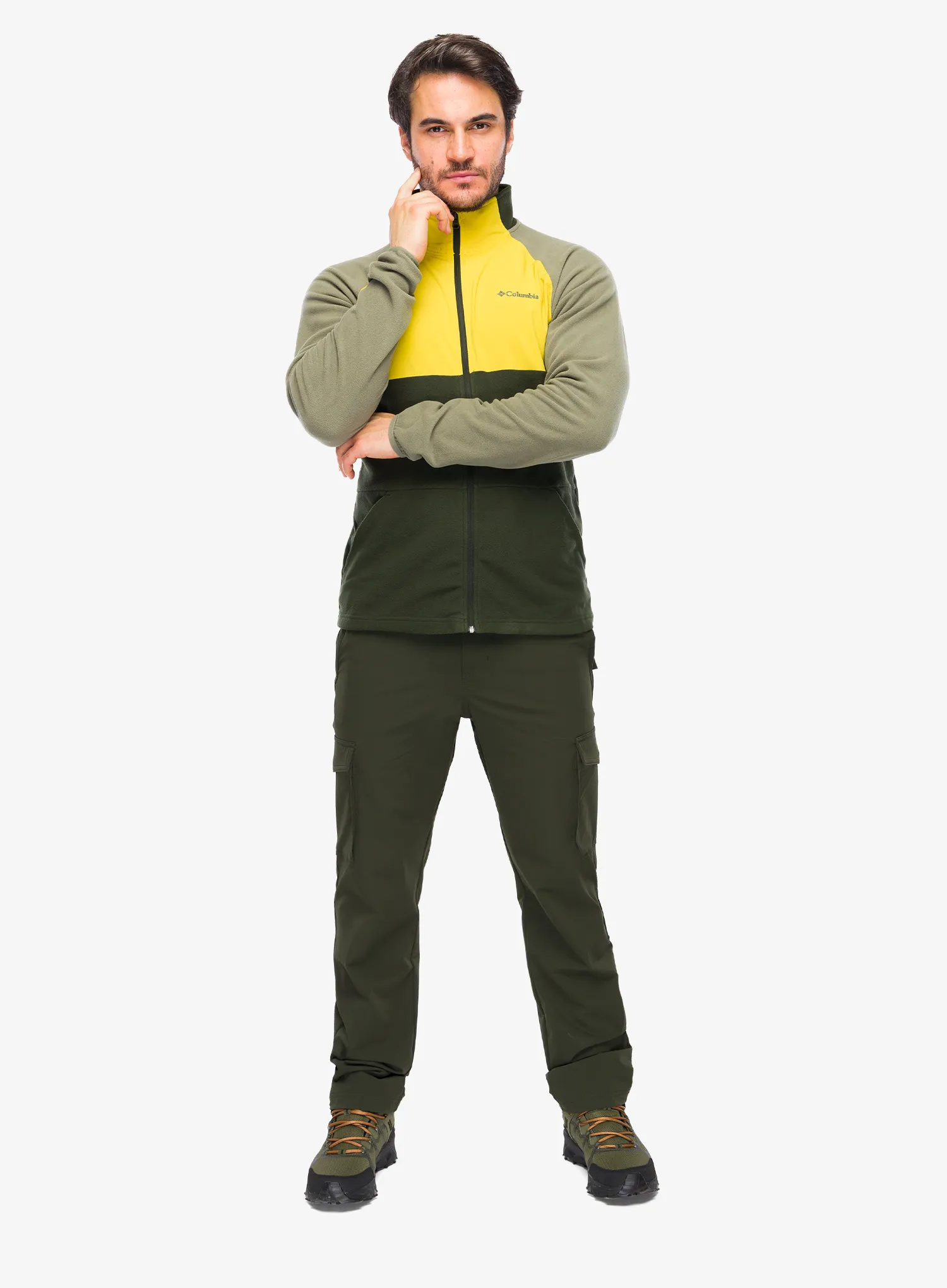 Jakna od flisa Columbia Vital Valley LW Fleece - stone green/greenscape/a.moss