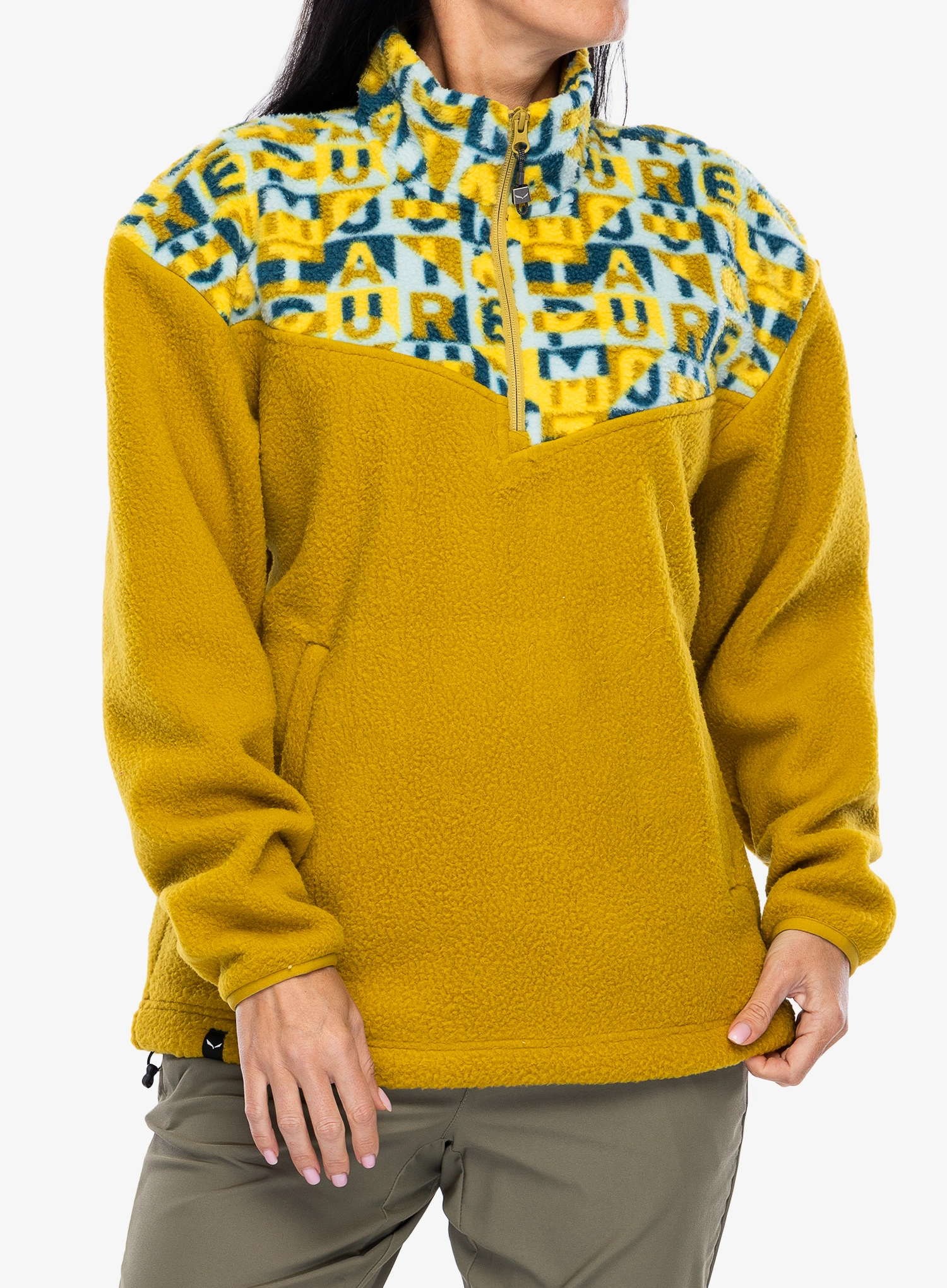 Jakna od flisa Salewa Eagle Anniversary HZ Jacket - olive oil