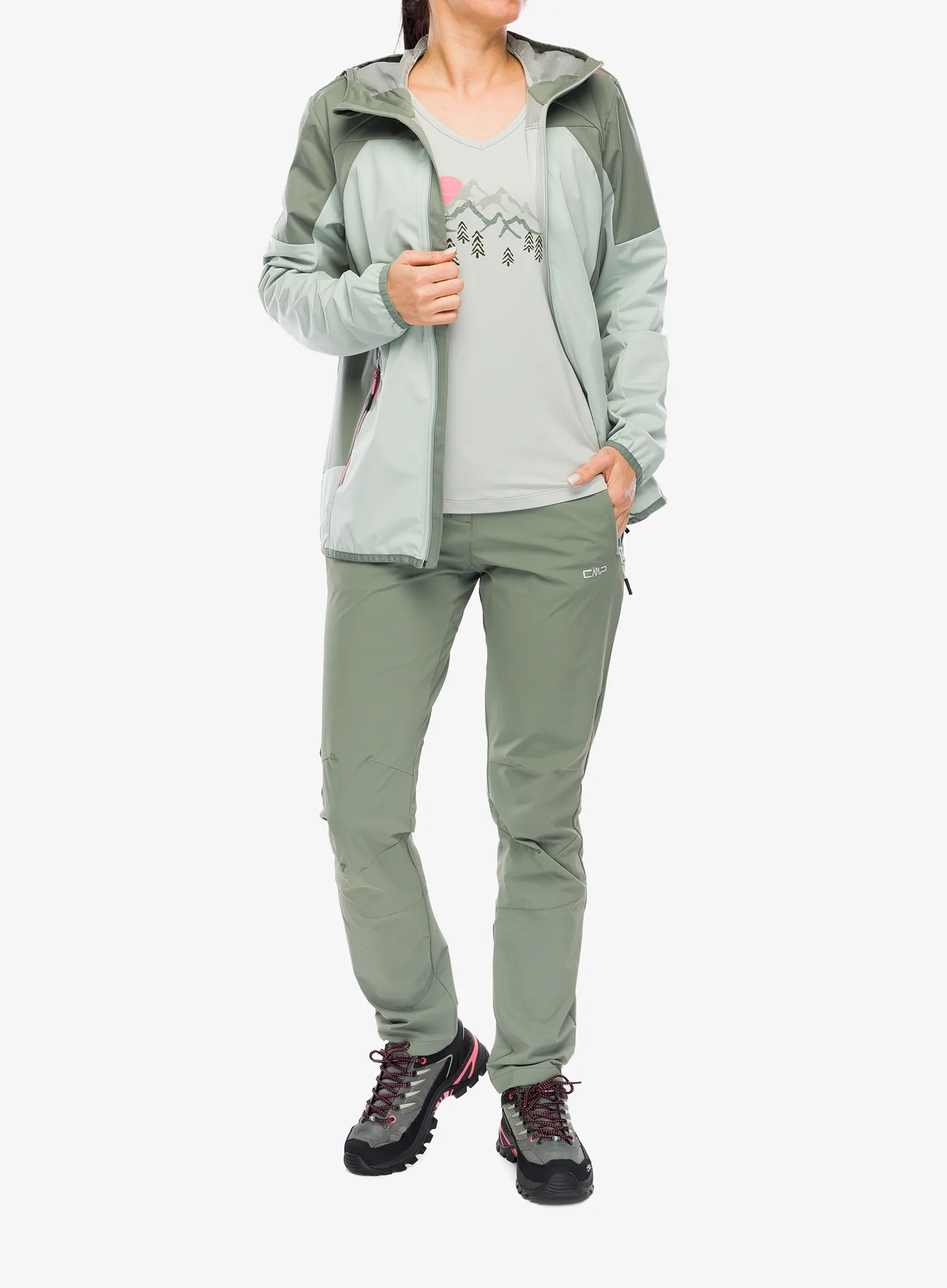 Ženska kišna jakna CMP Vorina Jacket - pistacchio