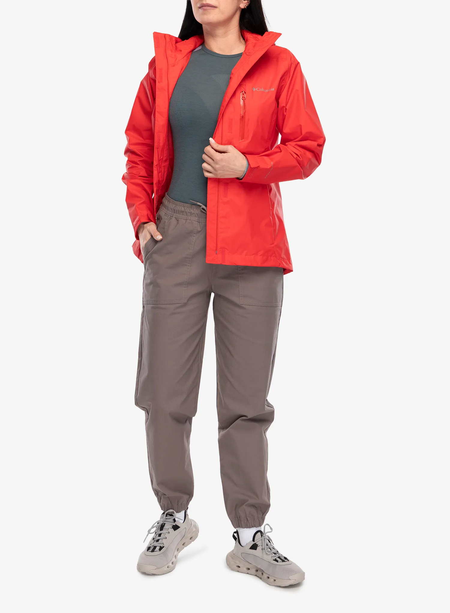 Ženska kišna jakna Columbia Pouring Adventure III Jacket - poppy red