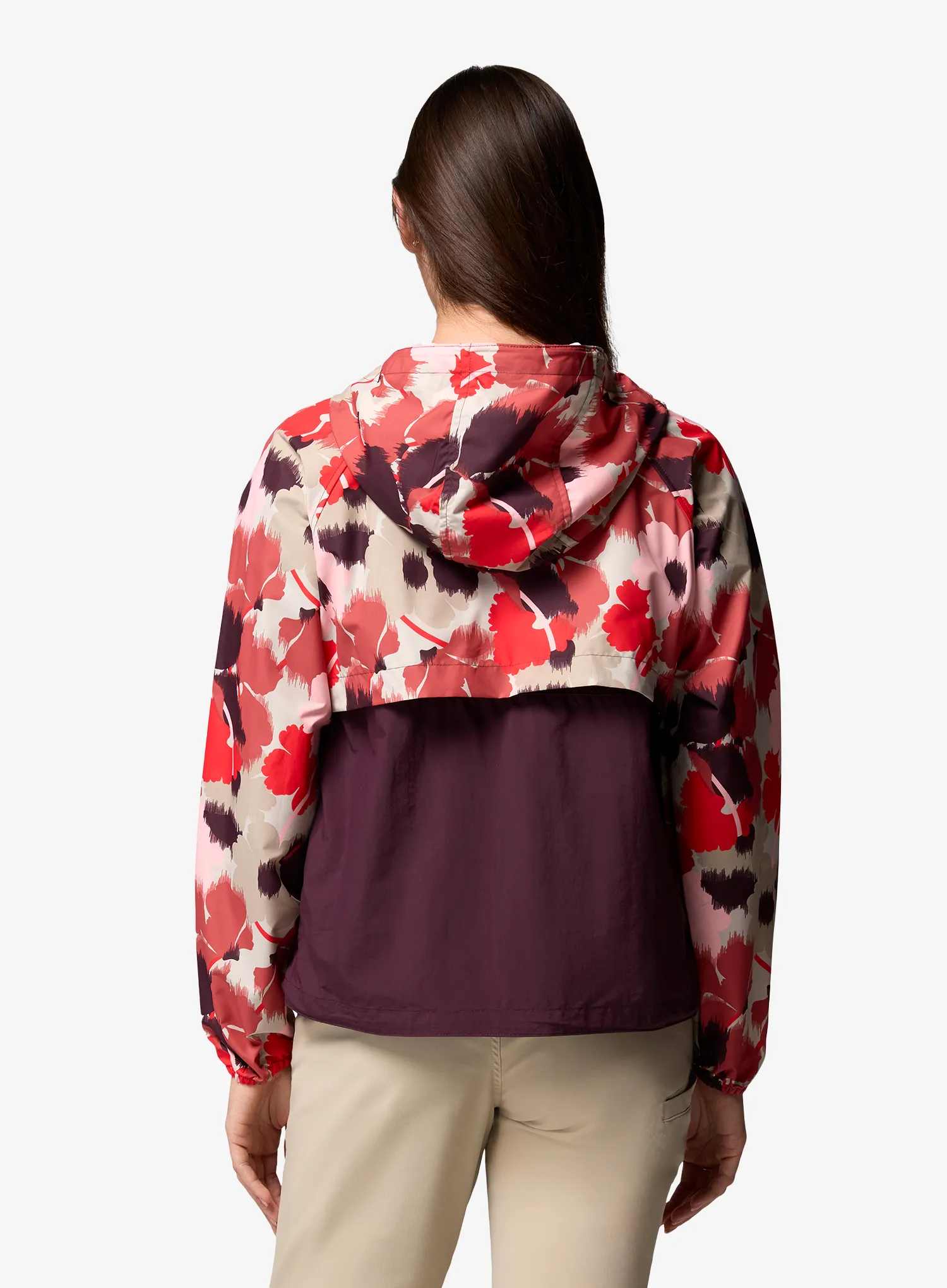 Ženska vjetrovka Columbia Spire Valley Printed Windbreaker - washed red print/moonvista