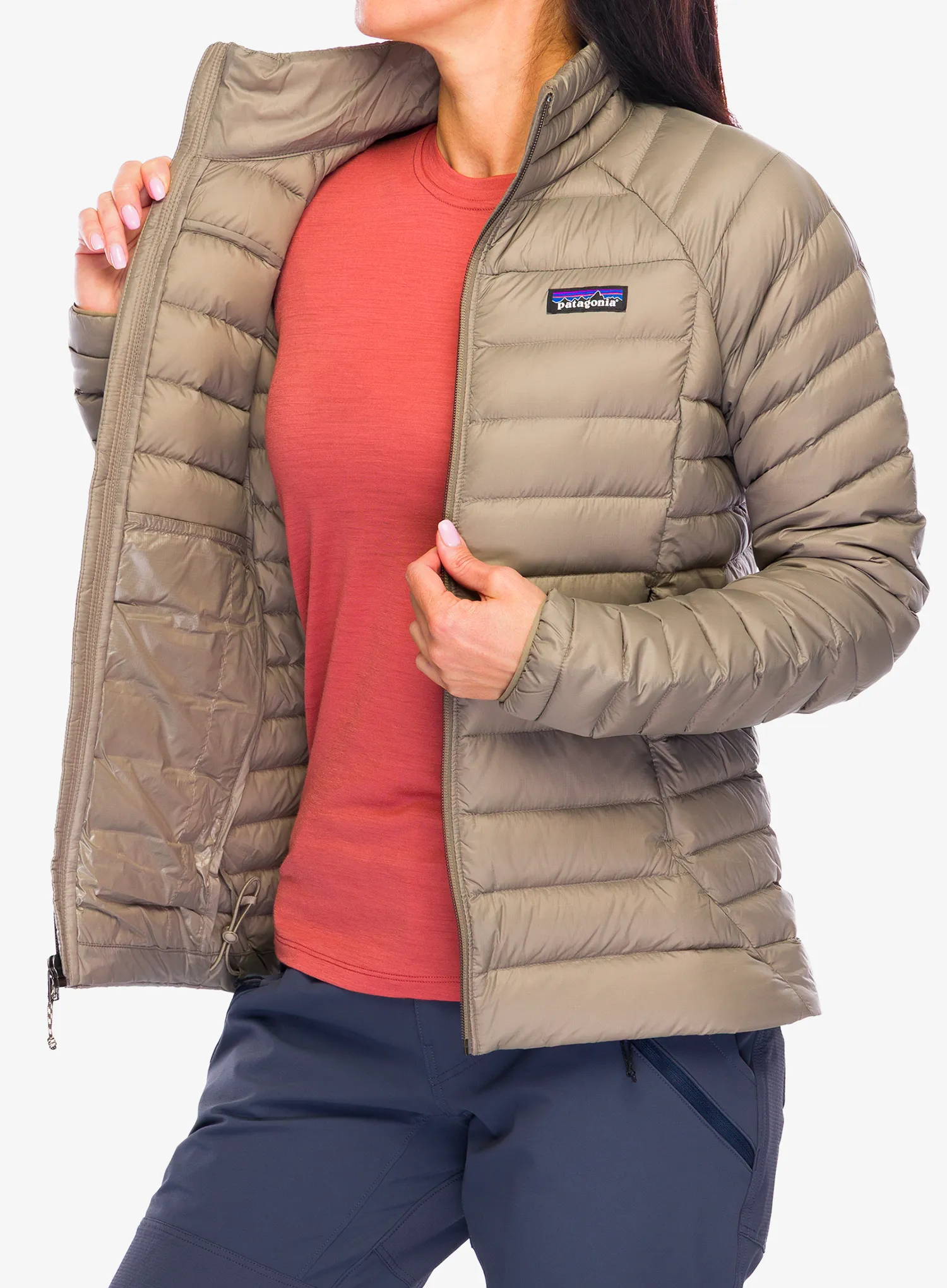 Ženska perjana jakna Patagonia Down Sweater - wing grey