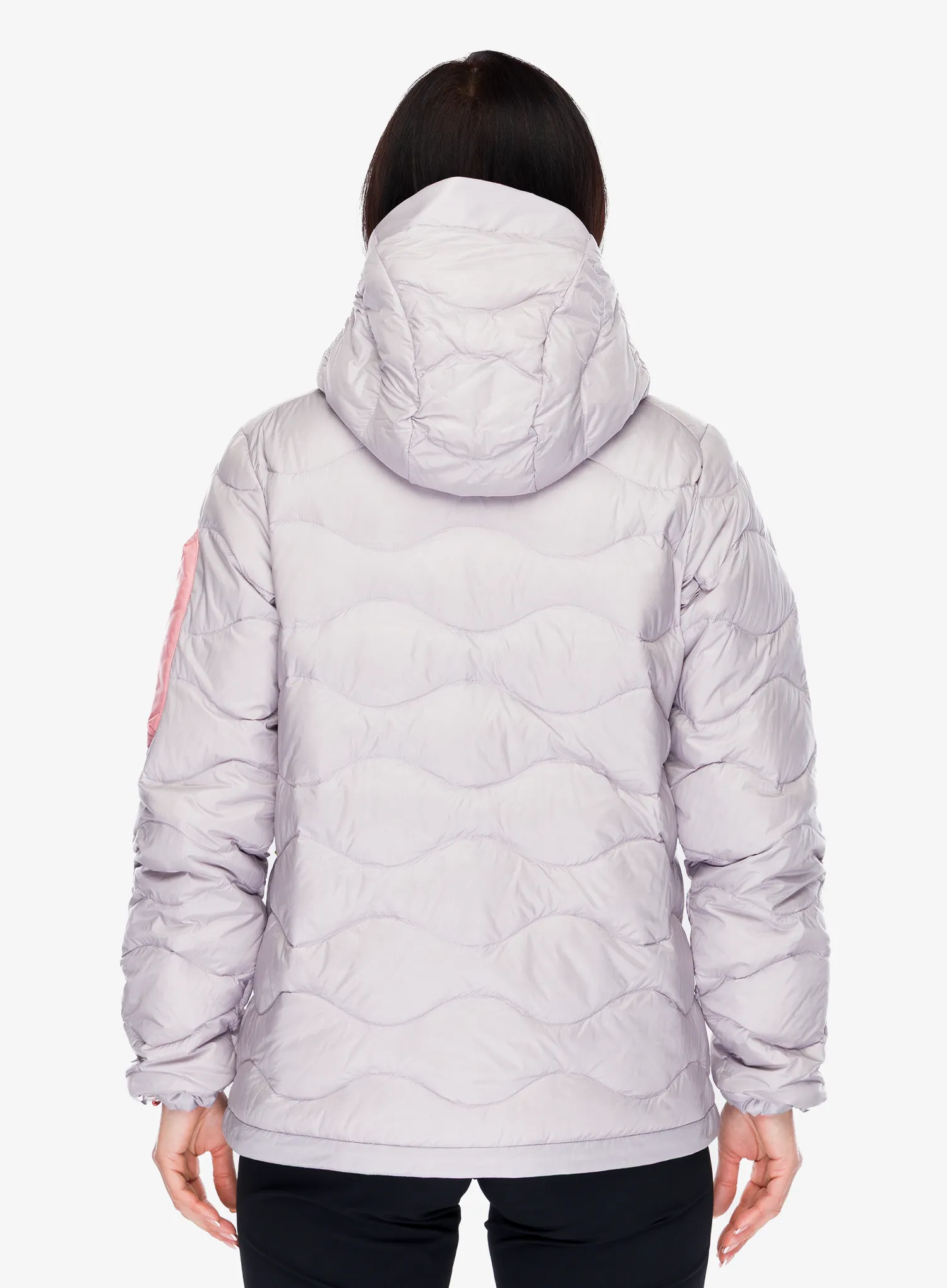 Ženska perjana jakna Peak Performance Helium Utility Down Hood Jacket - misty lavender/canary lime