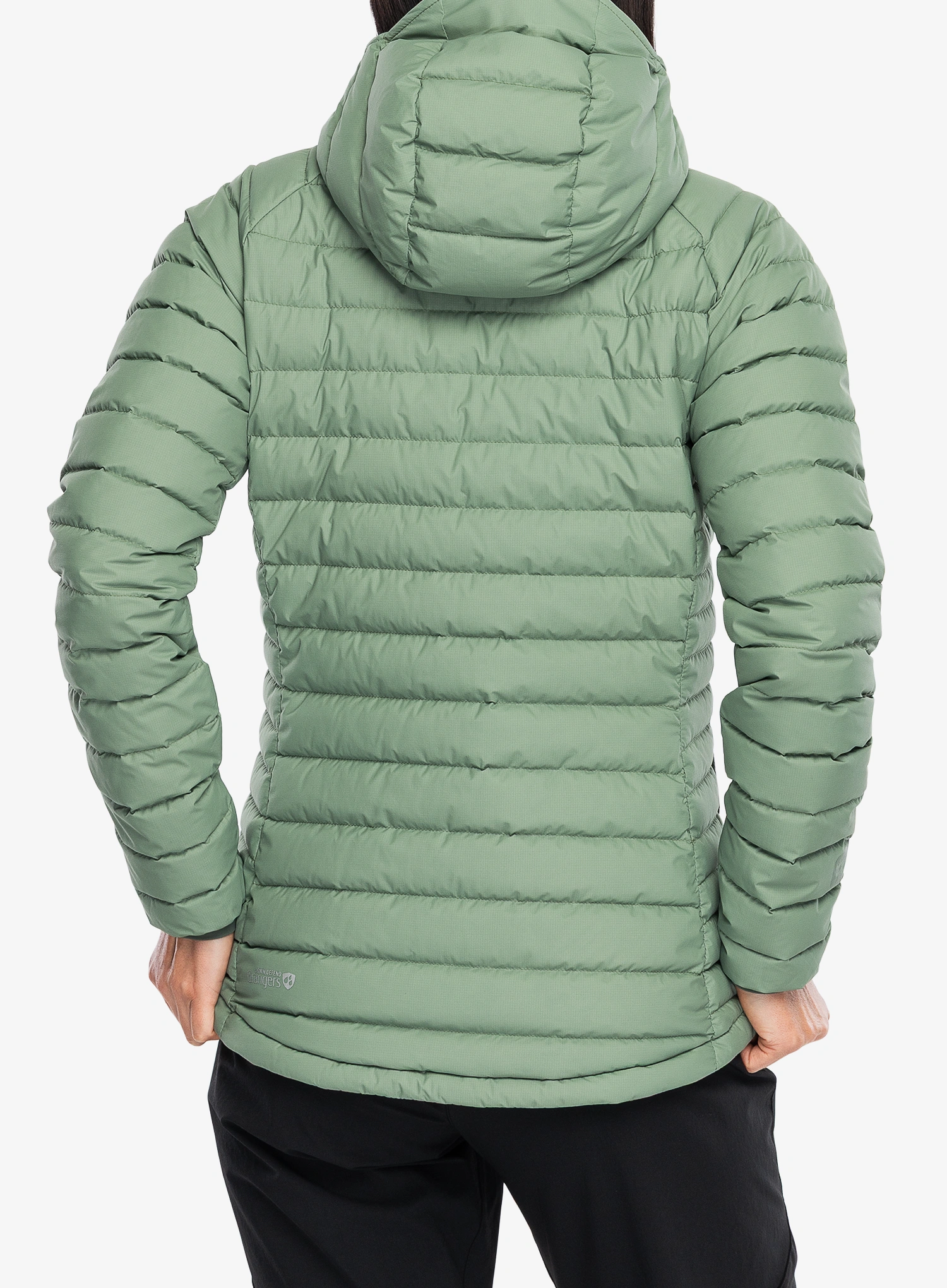 Ženska perjana jakna Rab Microlight Windstopper Hoody - dark fig green