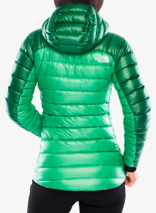 Ženska perjana jakna The North Face Summit Breithorn Hoodie - nebula green/evergreen