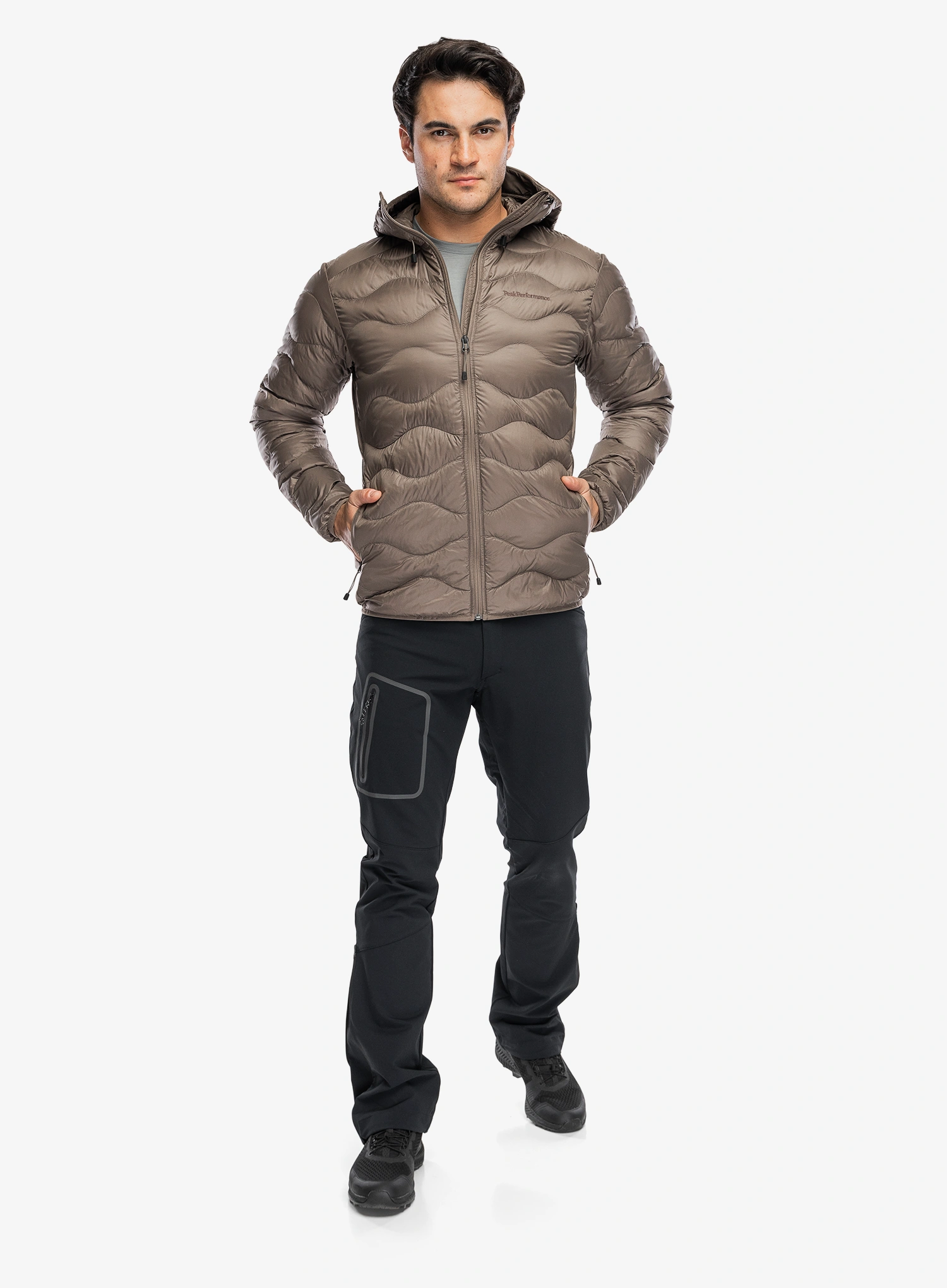 Pernata jakna Peak Performance Helium Down Hood Jacket - terrain tan