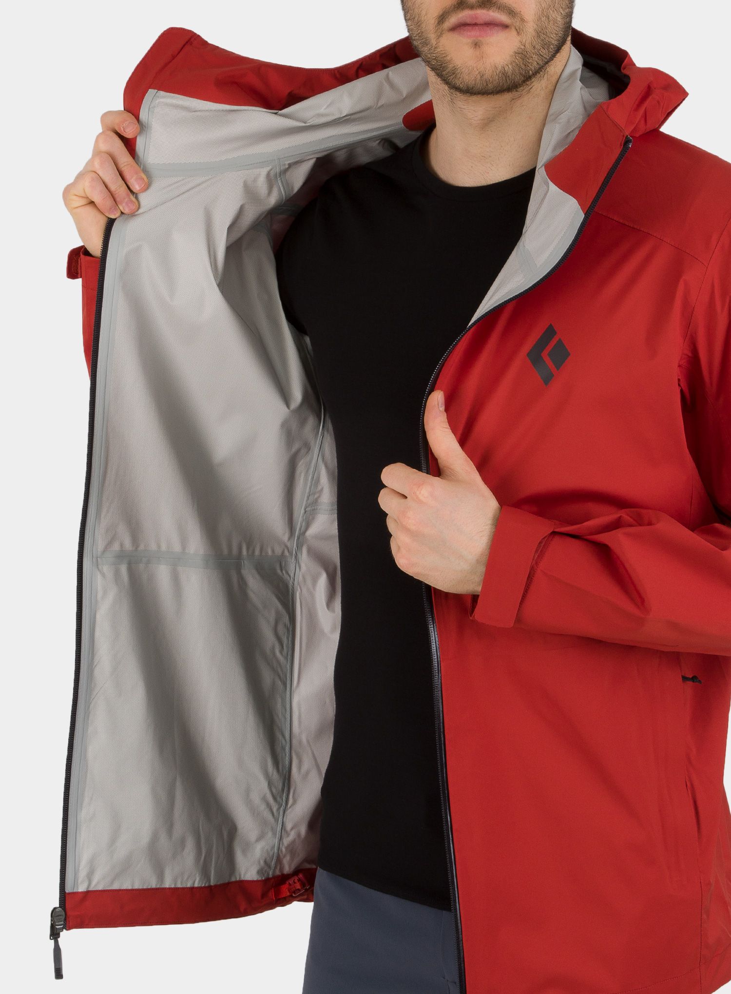Jakna Black Diamond Stormline Stretch Rain Shell - red rock