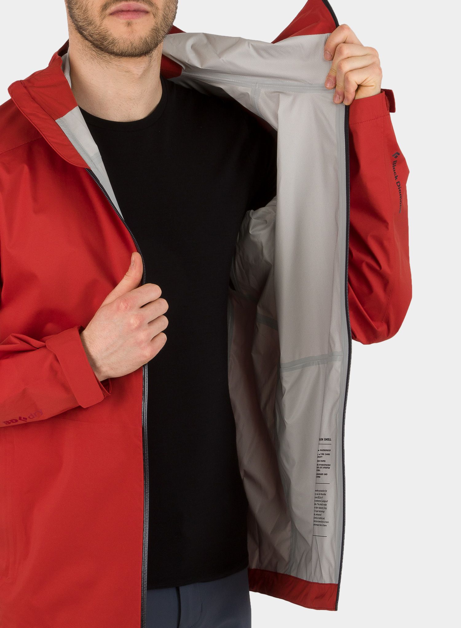 Jakna Black Diamond Stormline Stretch Rain Shell - red rock
