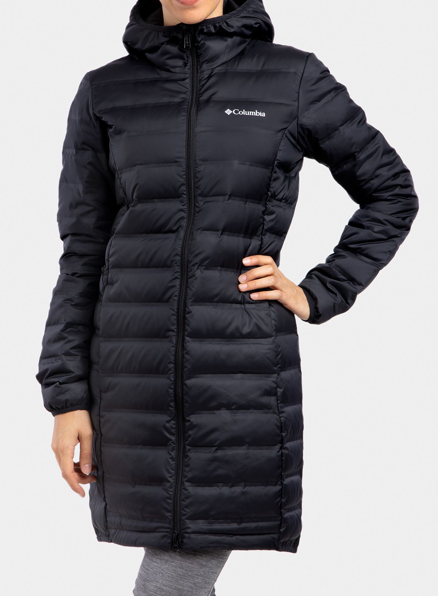 Ženski perjani kaput Columbia Lake 22 Down Long Hooded Jacket - black