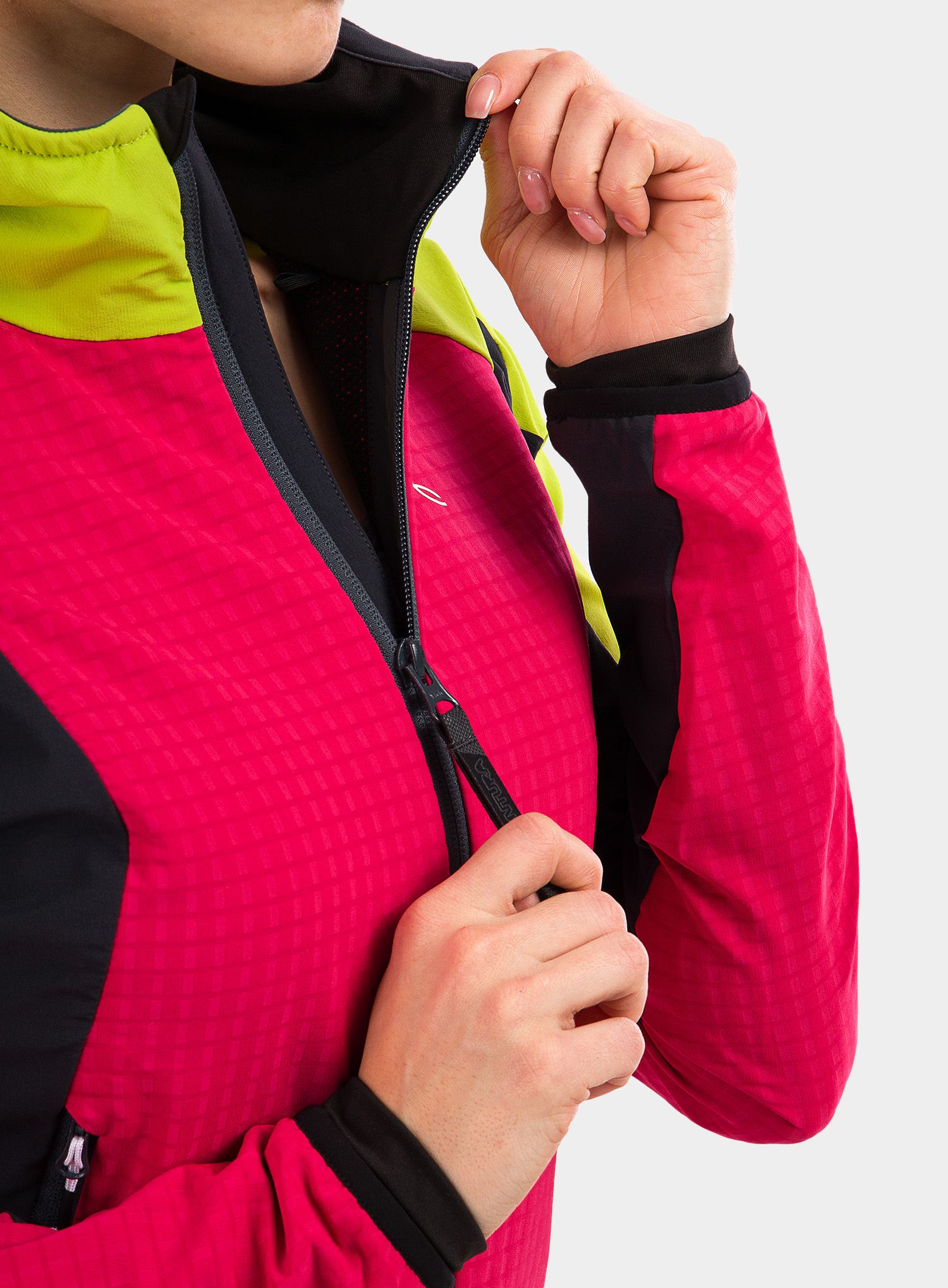 Ženska jakna Montura Wind Revolution Hoody Jacket - sugar rose/lime green