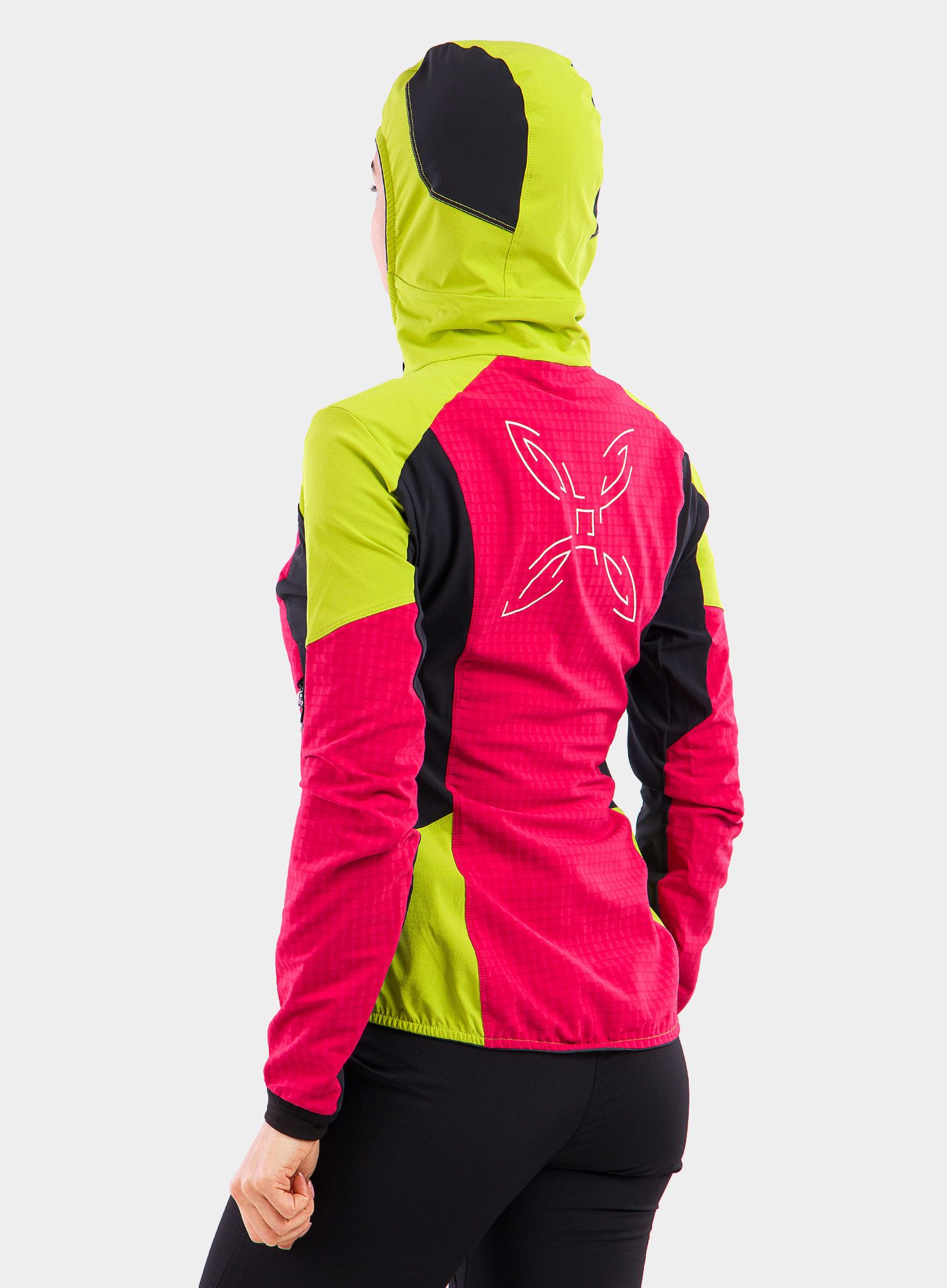 Ženska jakna Montura Wind Revolution Hoody Jacket - sugar rose/lime green