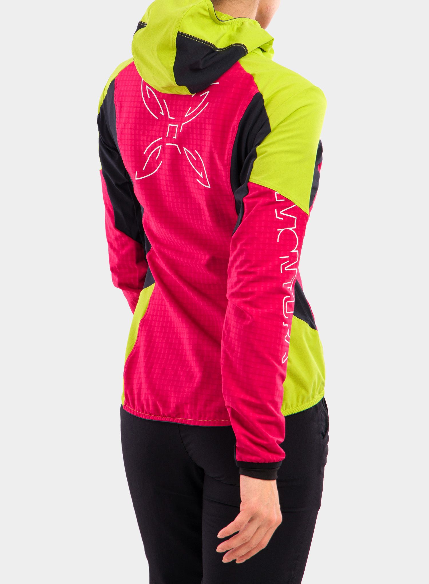 Ženska jakna Montura Wind Revolution Hoody Jacket - sugar rose/lime green