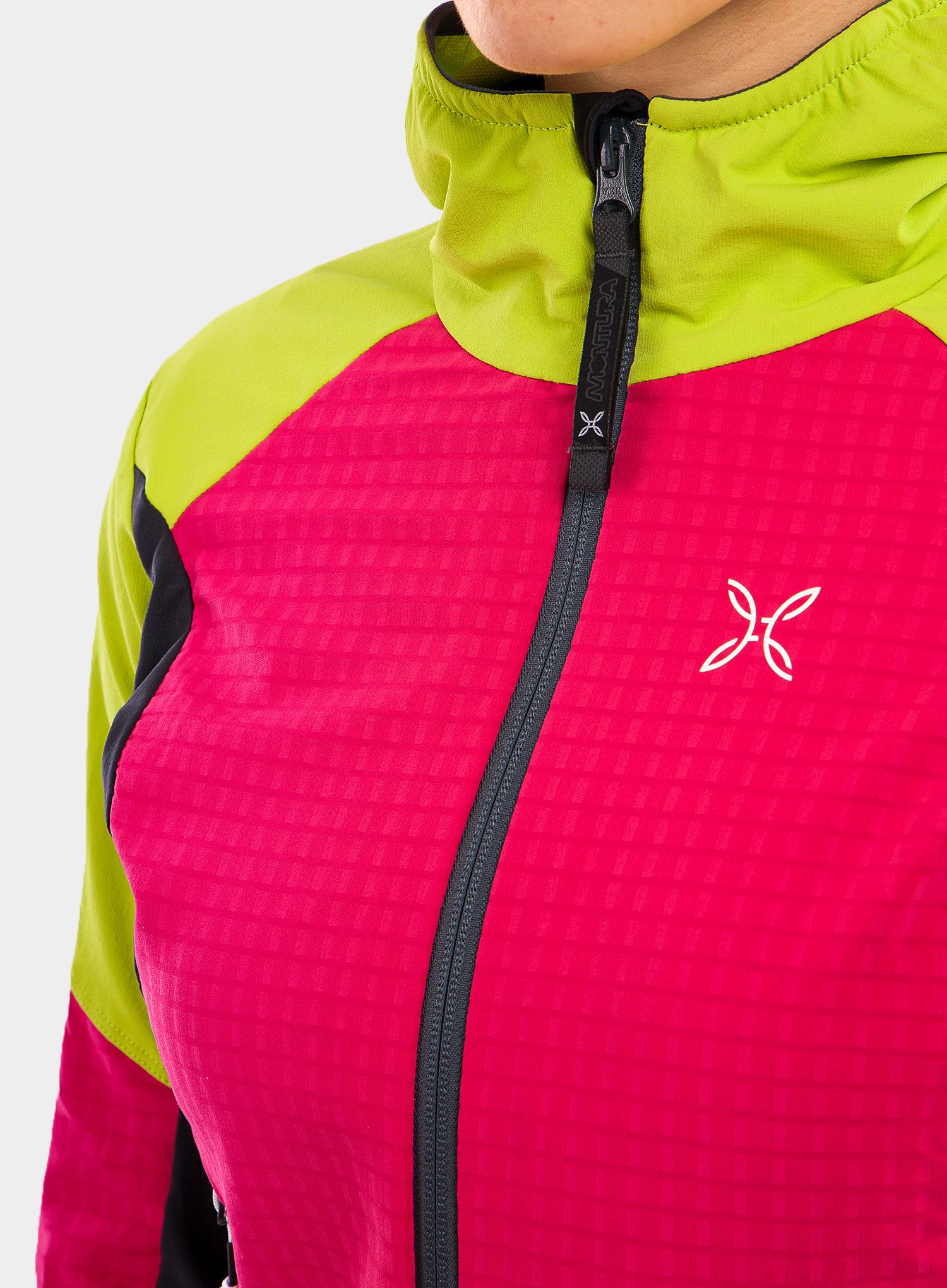 Ženska jakna Montura Wind Revolution Hoody Jacket - sugar rose/lime green