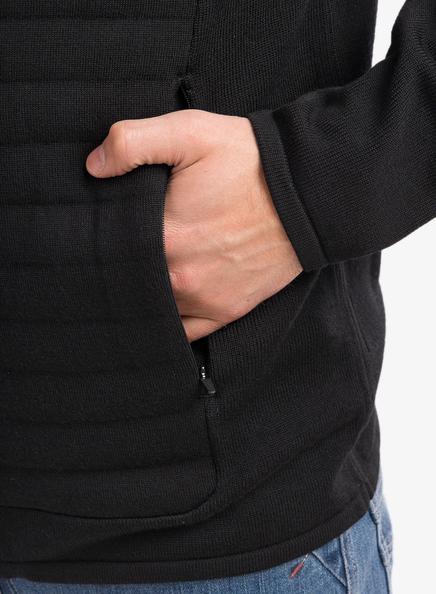 Hibridna jakna Icebreaker ZoneKnit LS Zip Hood - black
