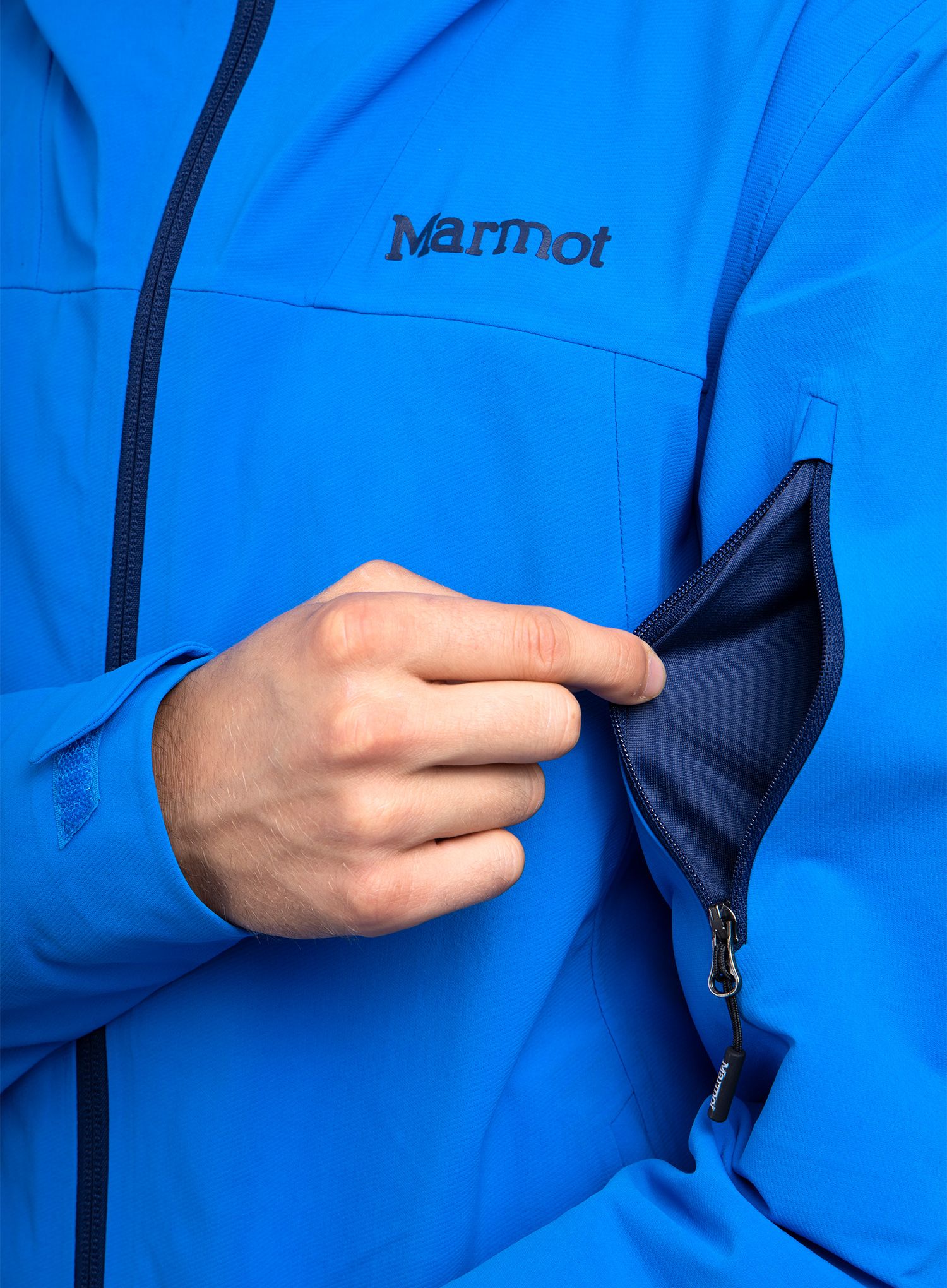 Softshell jakna Marmot Alsek Hoody - clear blue