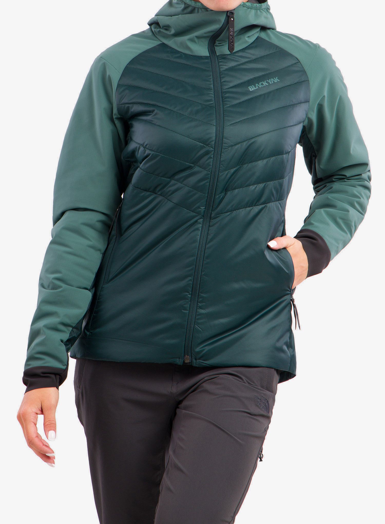 Ženska perjana jakna BlackYak Ata Jacket - sea moss
