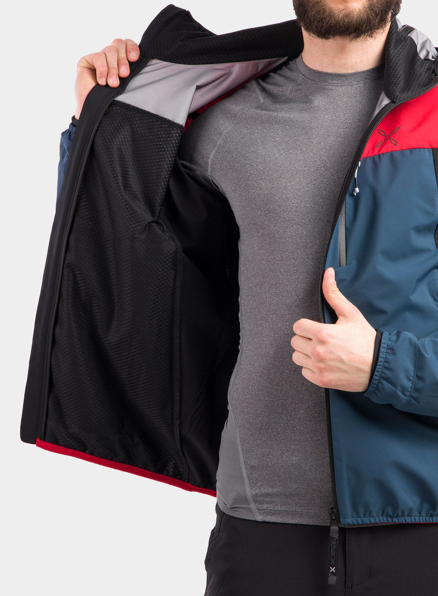 Softshell jakna Montura Air Active Hoody Jacket - powder blue/red