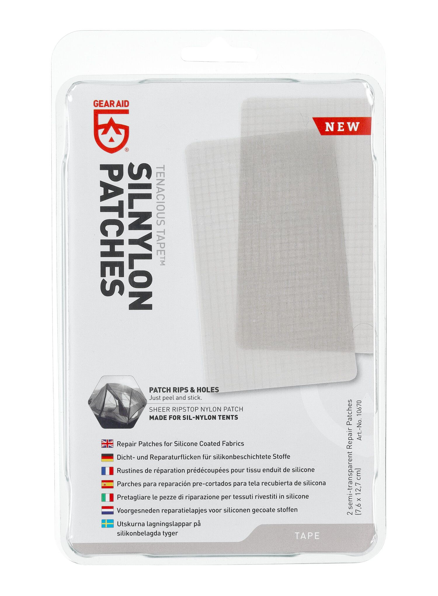 Zakrpe za šator Gear Aid Tenacious Tape SilNylon Patches