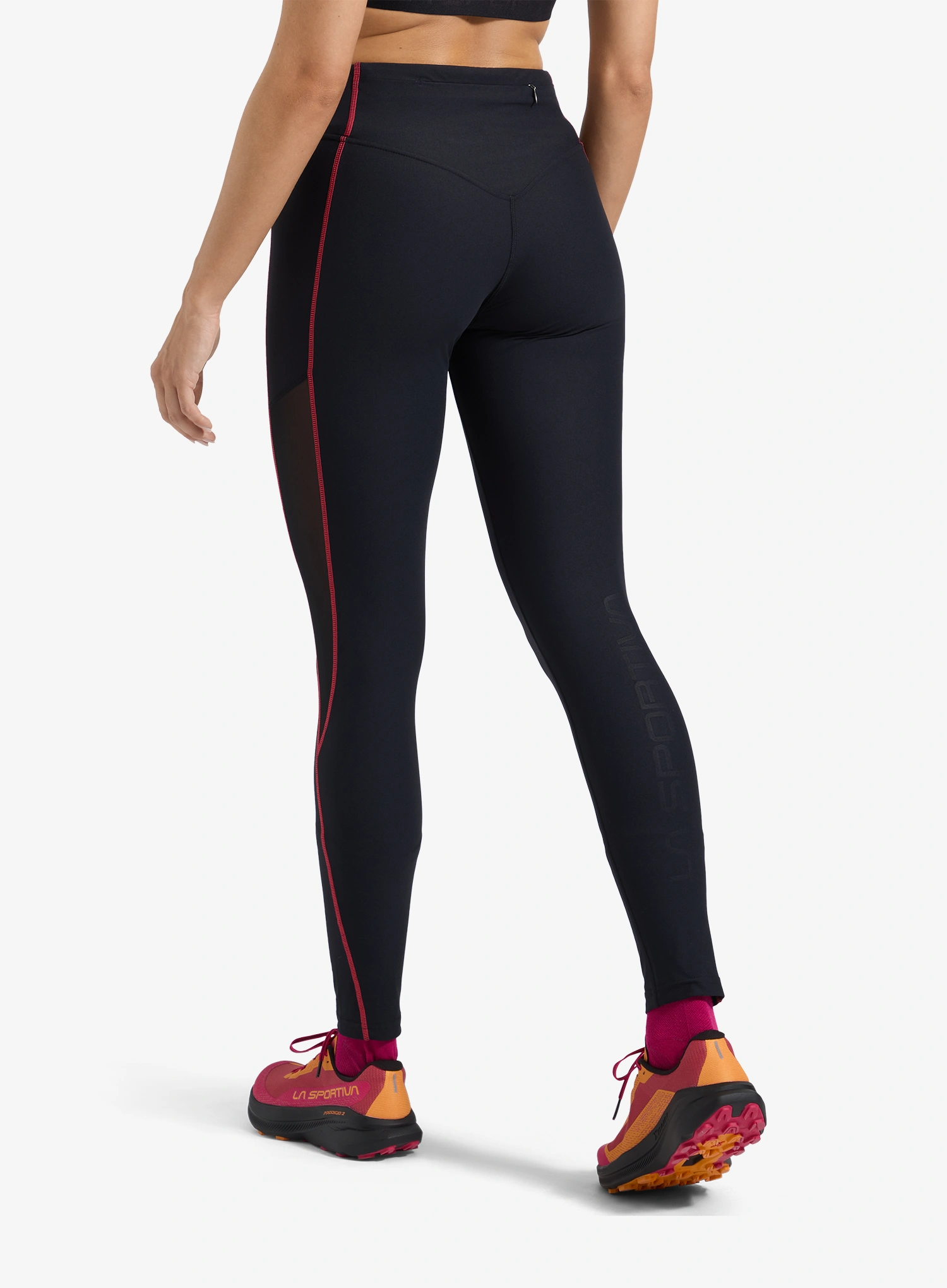 Ženske tajice za trčanje La Sportiva Triumph Tight Pant - black/hibiscus