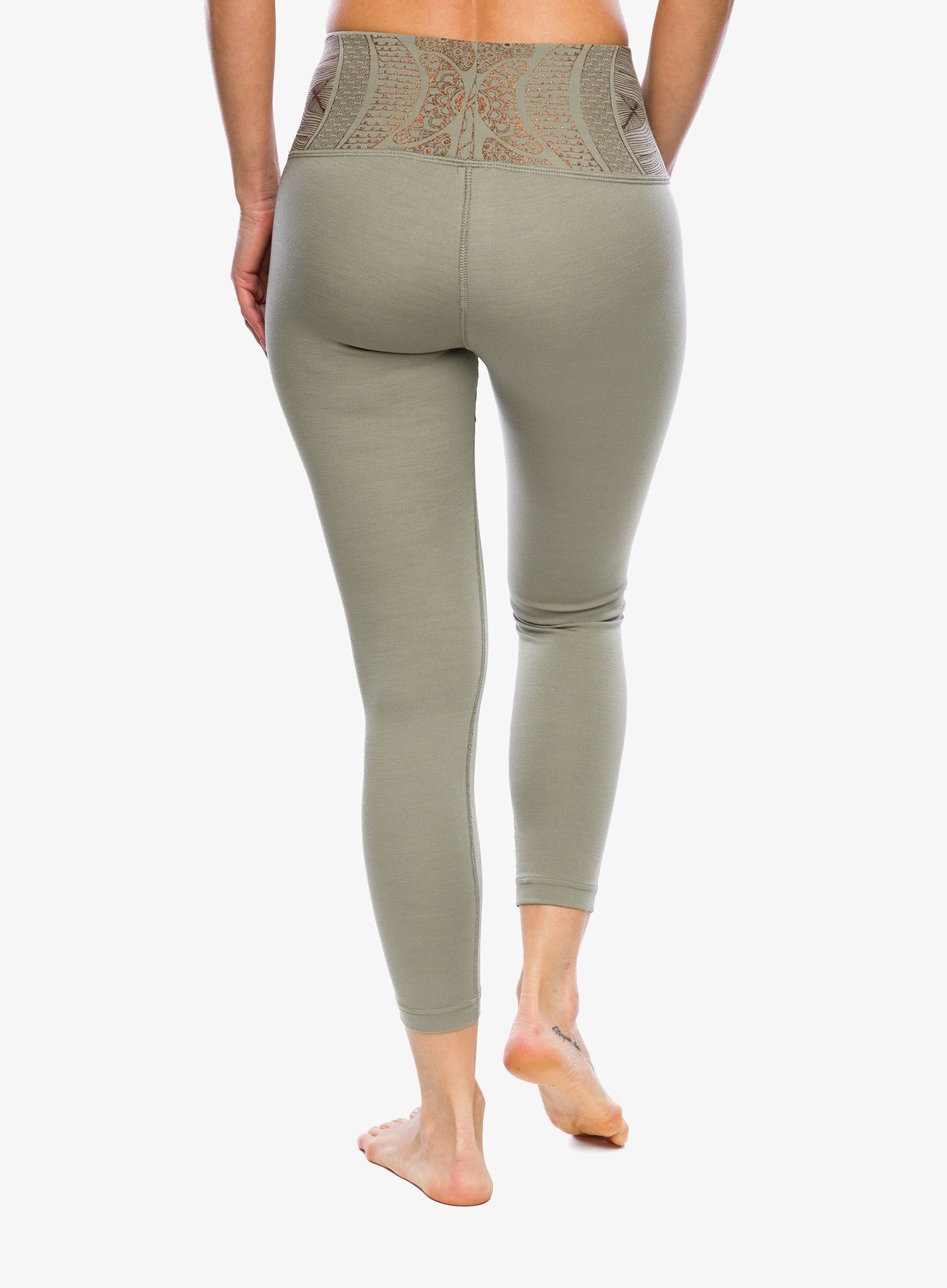 Ženske tajice Super.natural Arabesque Tights - dried sage/copper